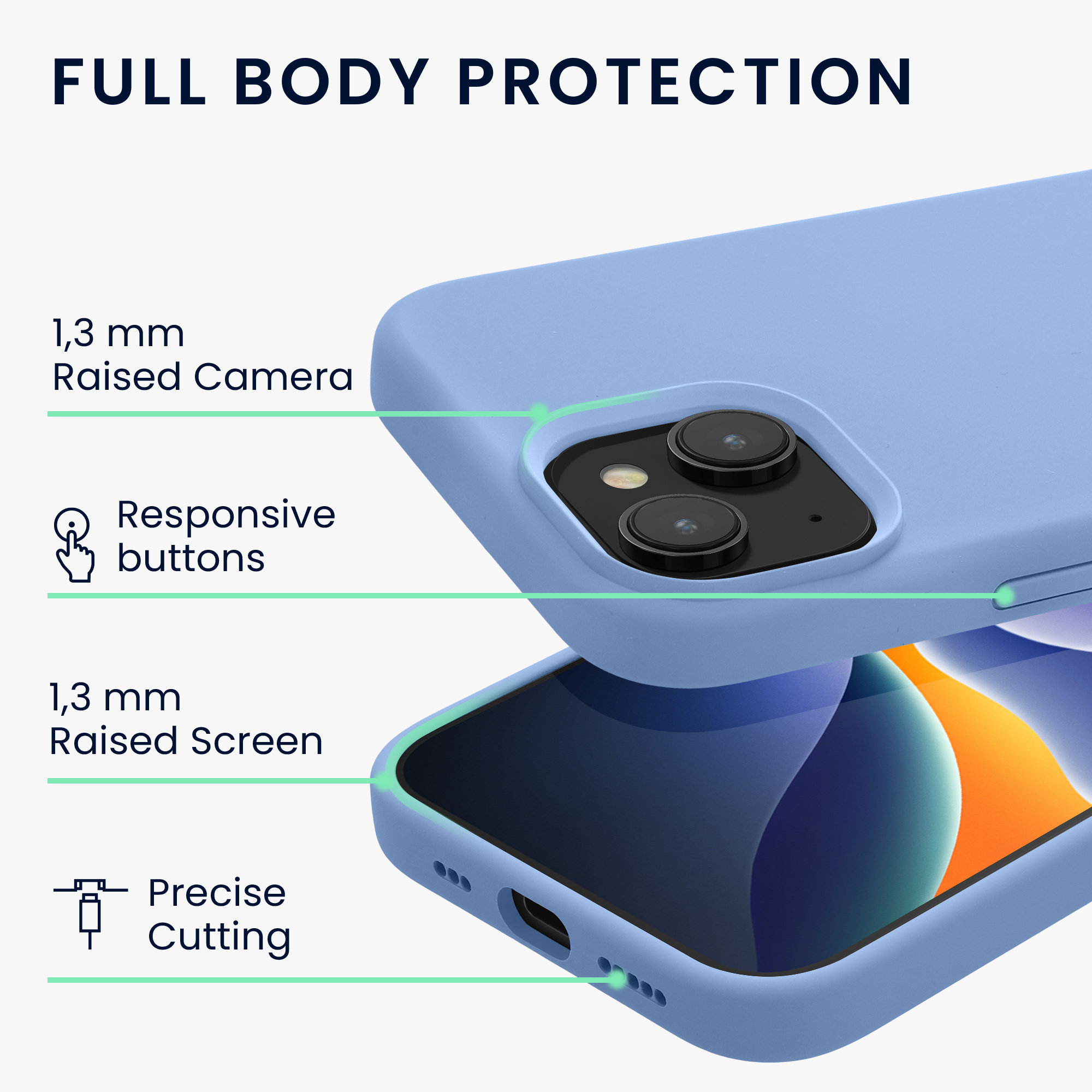 Pouzdro pro iPhone 15 kwmobile silikonové - levandulová modrá