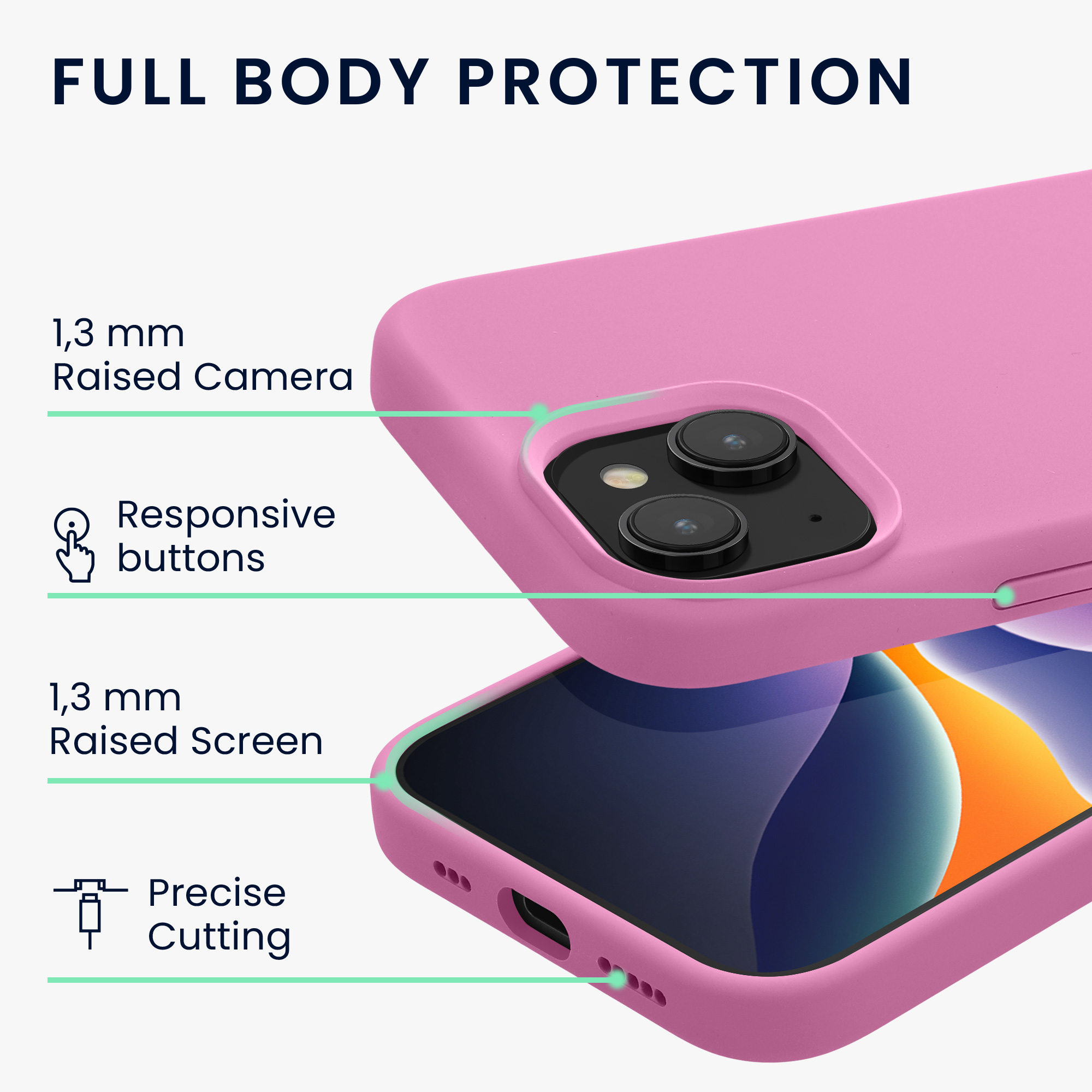 Pouzdro pro iPhone 15 kwmobile silikonové - růžová levandulová