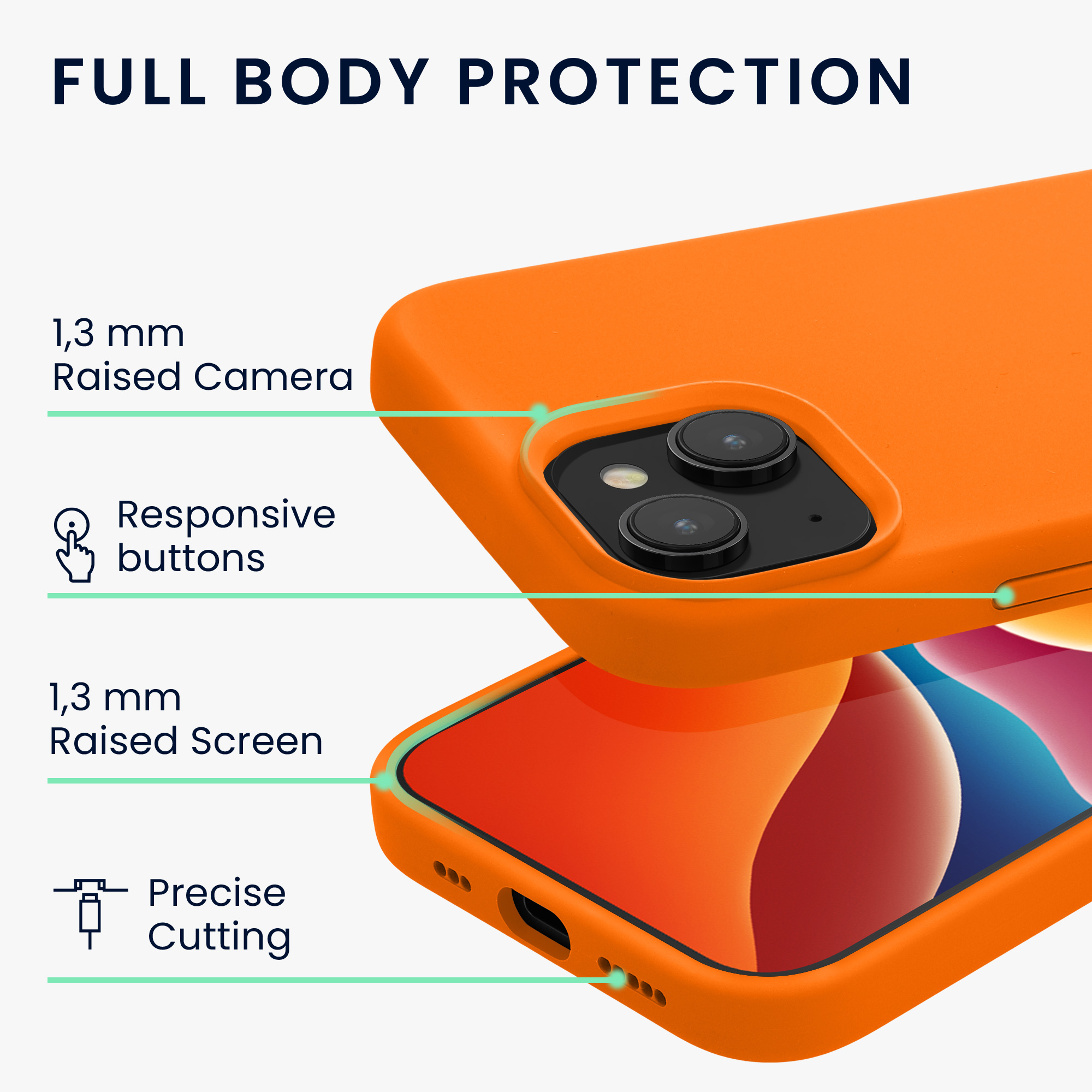 Kryt kwmobile TPU silikonový iPhone 15 Plus oranžová