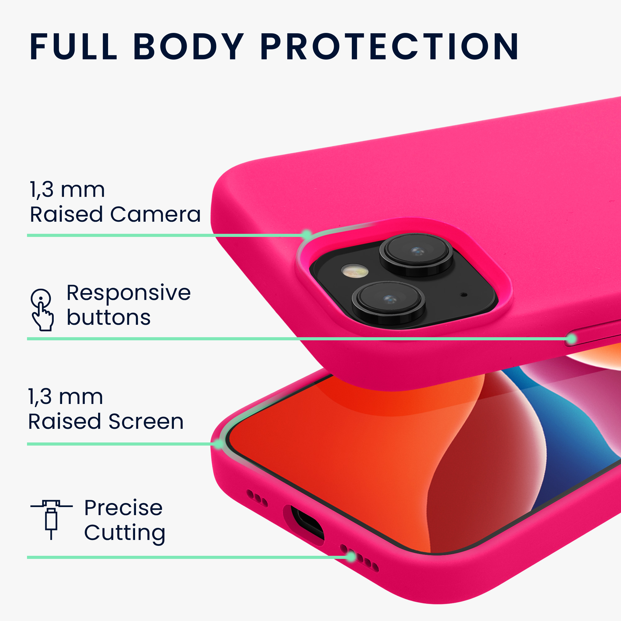 Kryt kwmobile TPU silikonový iPhone 15 Plus neonově růžová