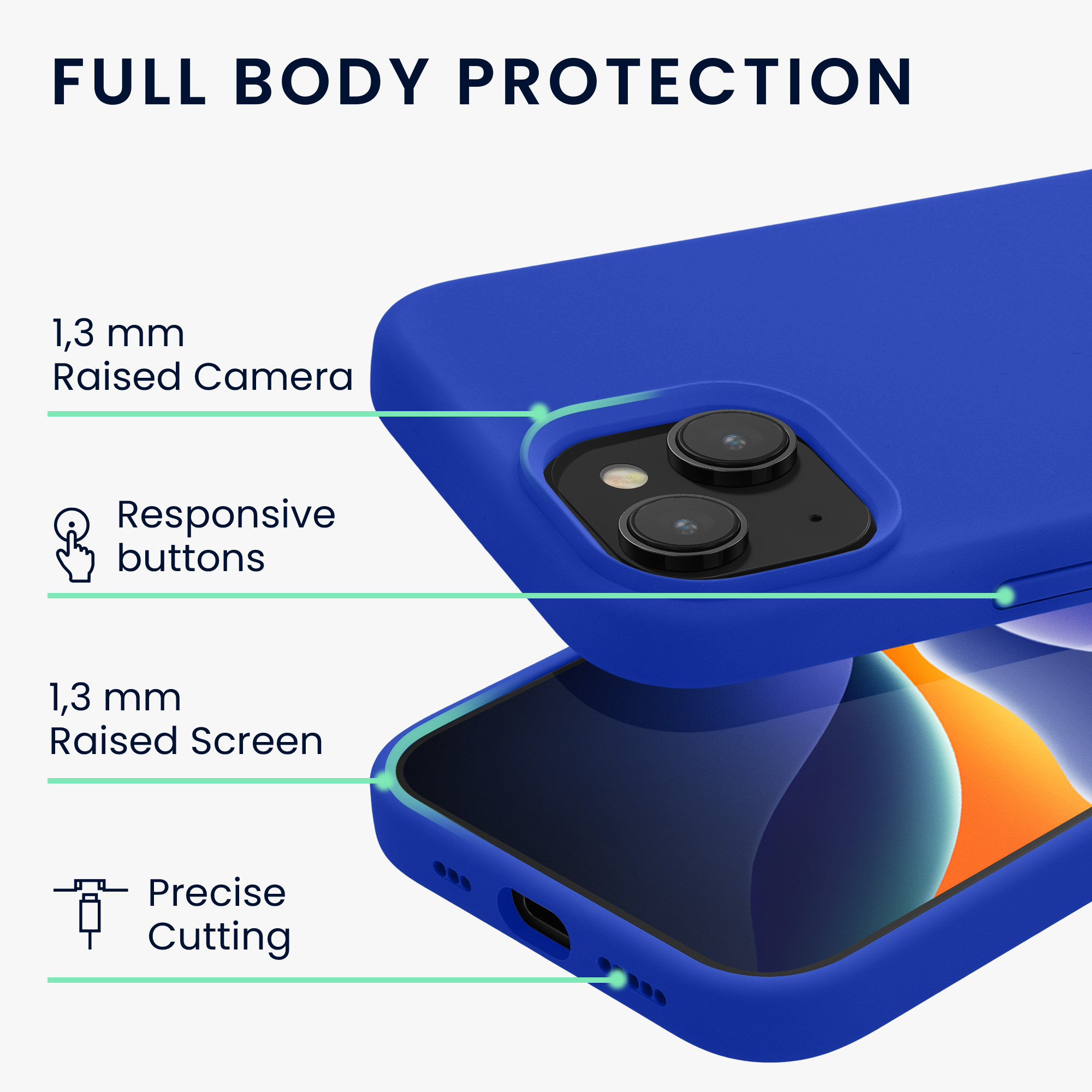Kryt kwmobile TPU silikonový iPhone 15 Plus modrá