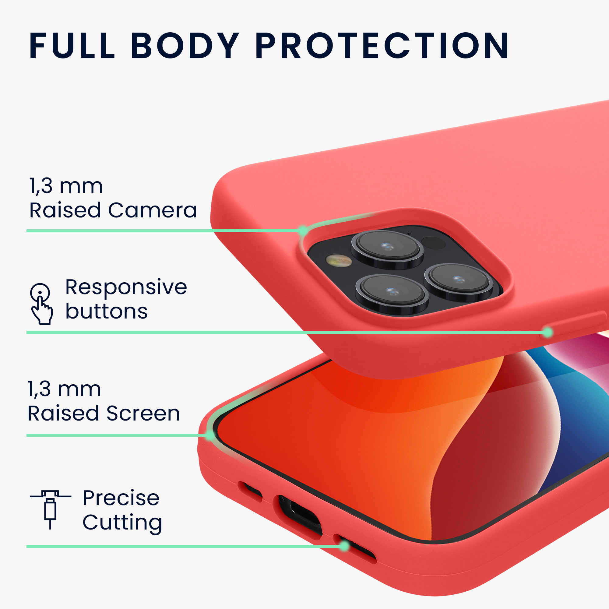 Pouzdro pro iPhone 15 Pro kwmobile silikonové - neonově korálová