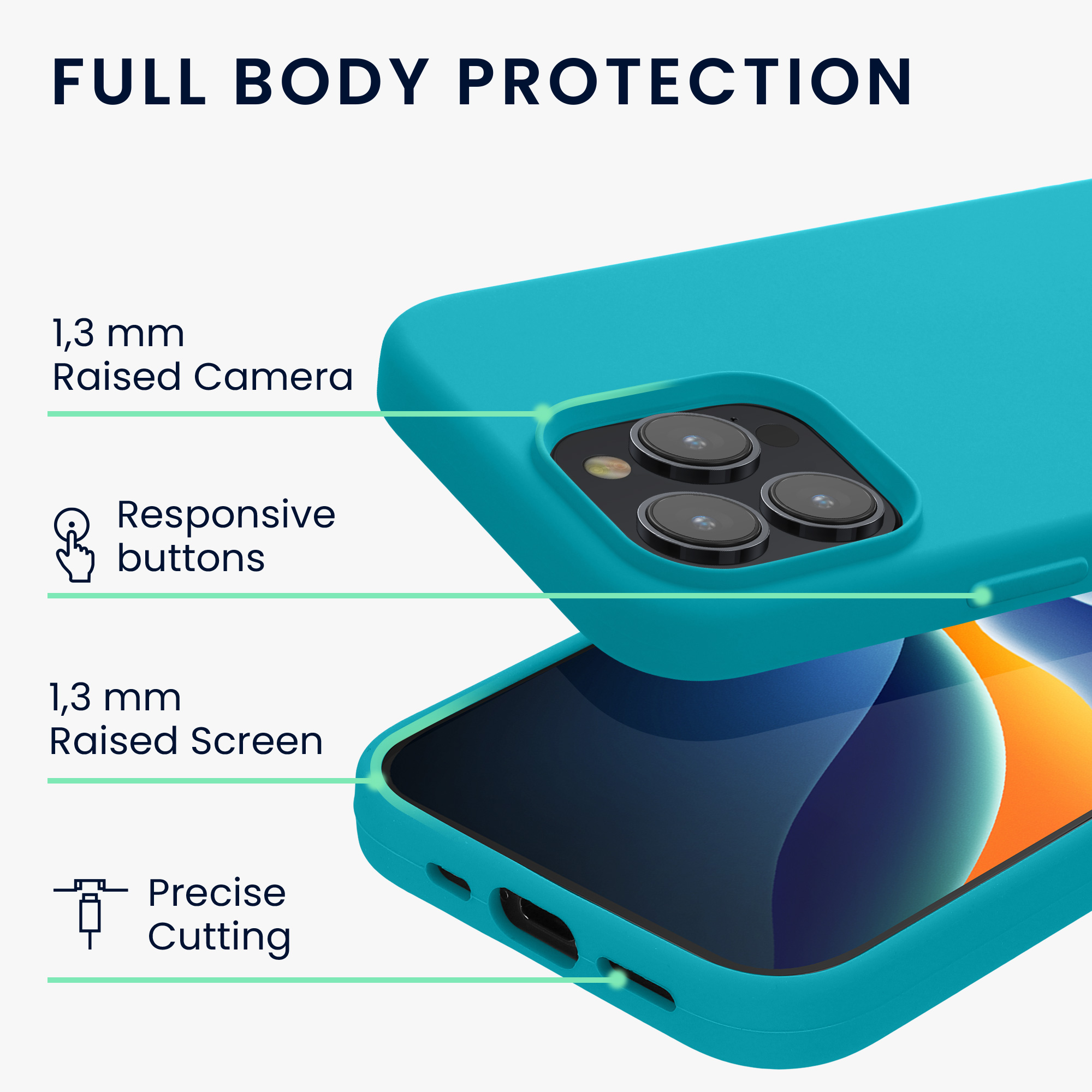 Kryt kwmobile TPU silikonový iPhone 15 Pro Cool Glacier