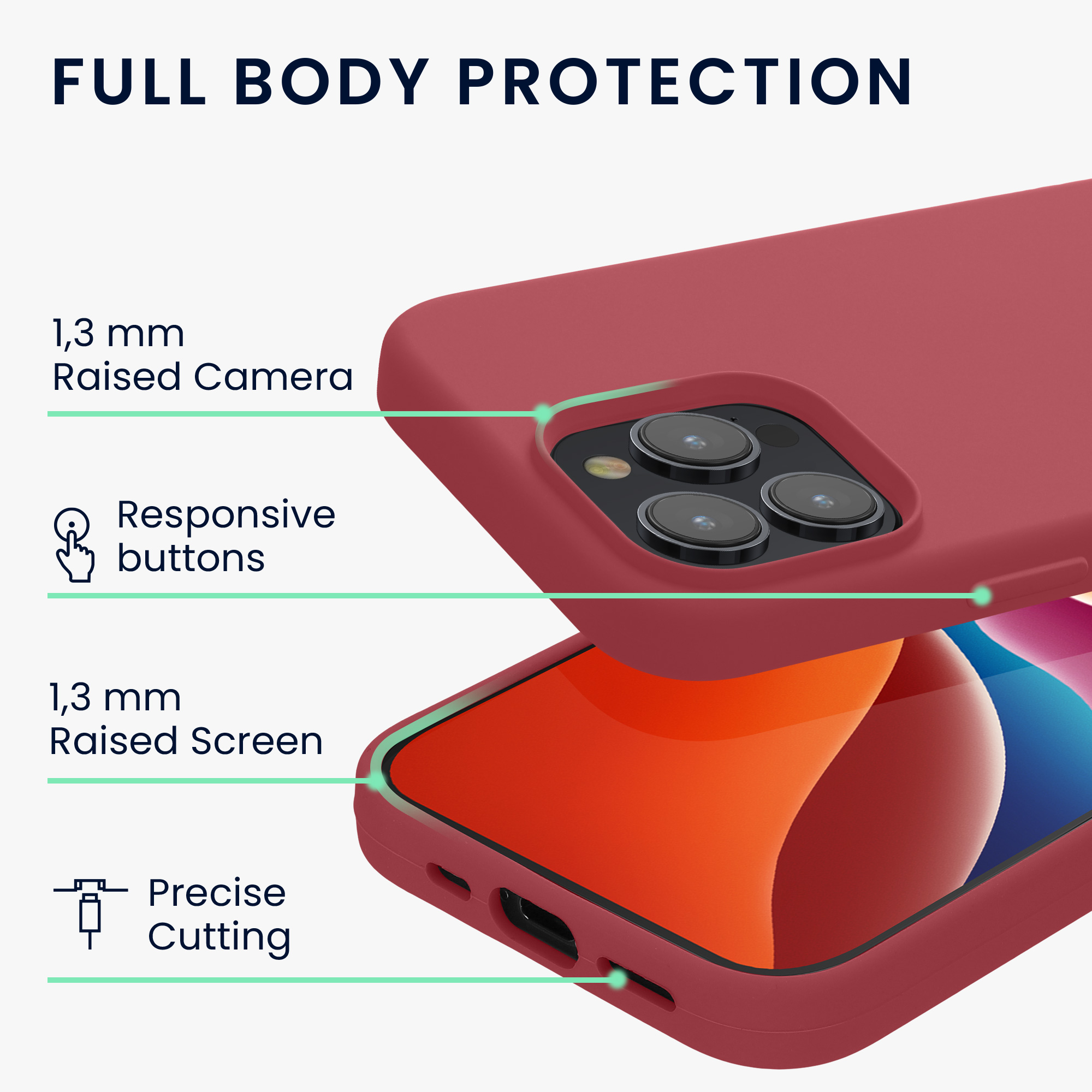 Silikonový kryt kwmobile pro iPhone 15 Pro - tmavě růžová