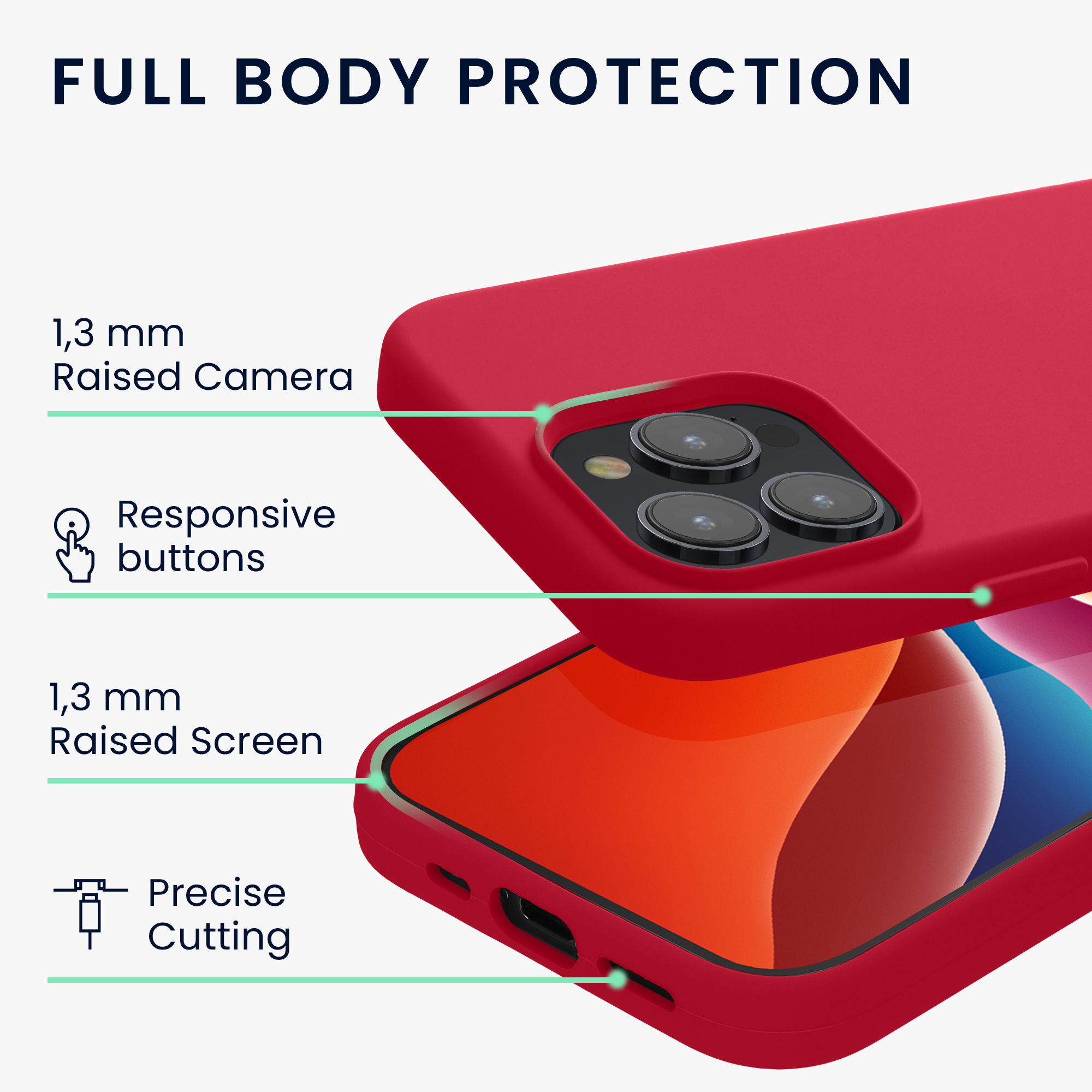 Silikonový kryt kwmobile pro iPhone 15 Pro - granátově červená