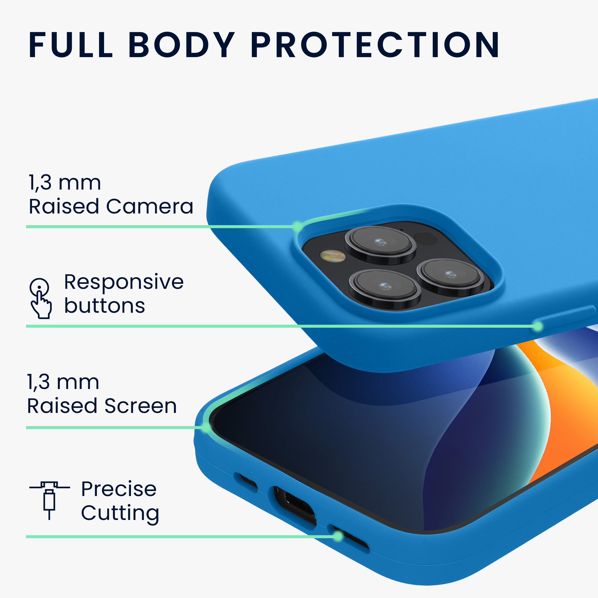 Kryt kwmobile TPU silikonový iPhone 15 Pro Sea Breeze