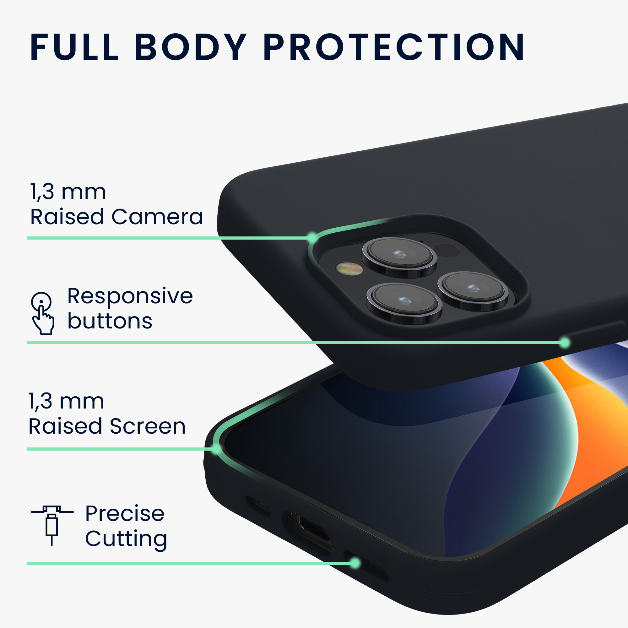 Kryt kwmobile TPU silikonový iPhone 15 Pro modrá Blueberry