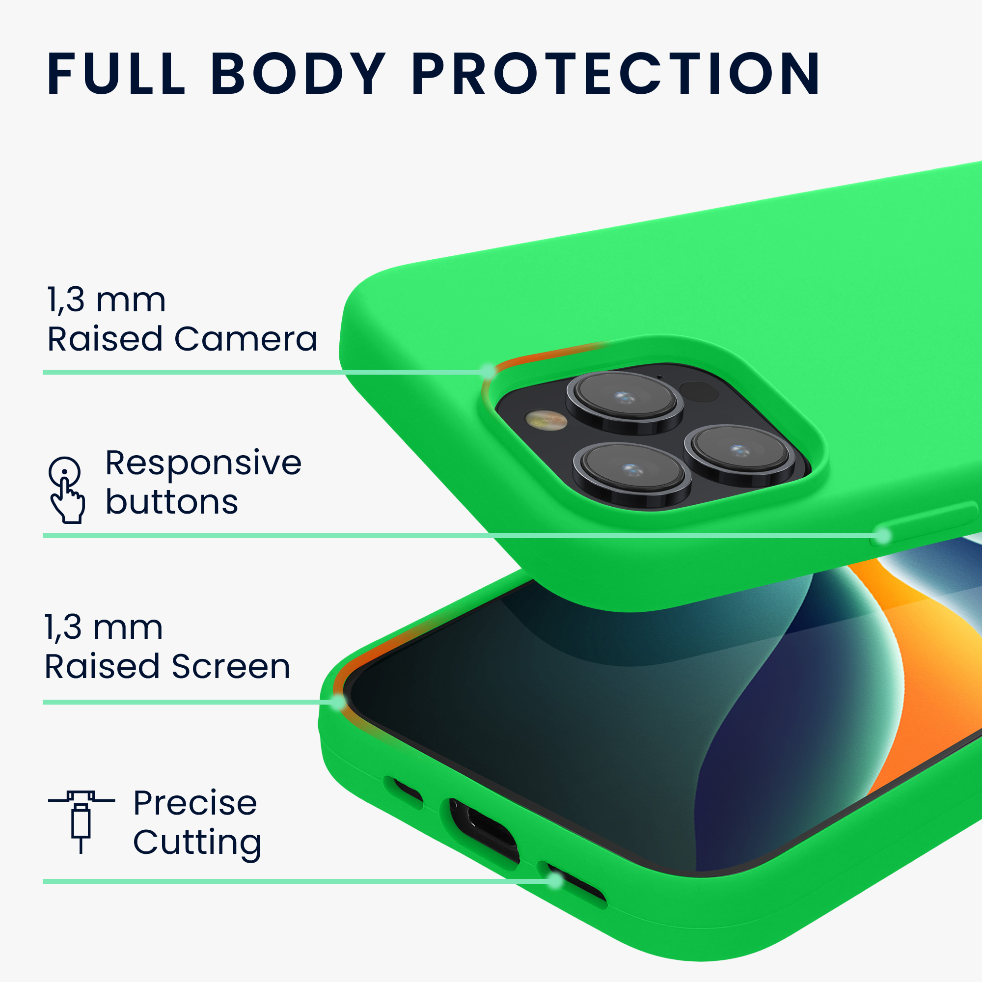 Kryt kwmobile TPU silikonový iPhone 15 Pro zelená