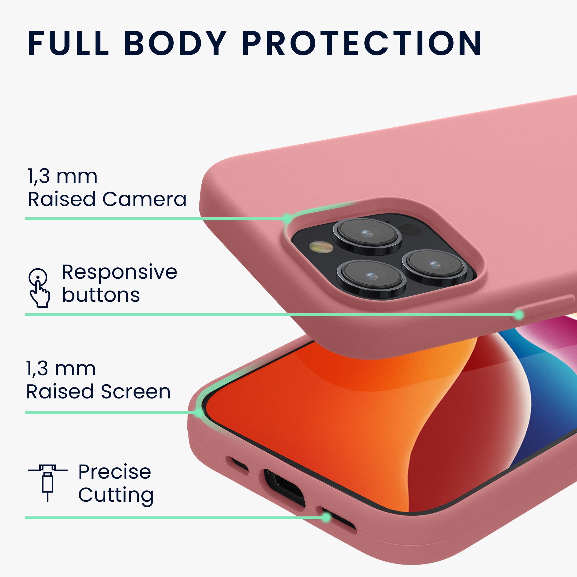 Silikonový kryt kwmobile pro iPhone 15 Pro - světle růžová