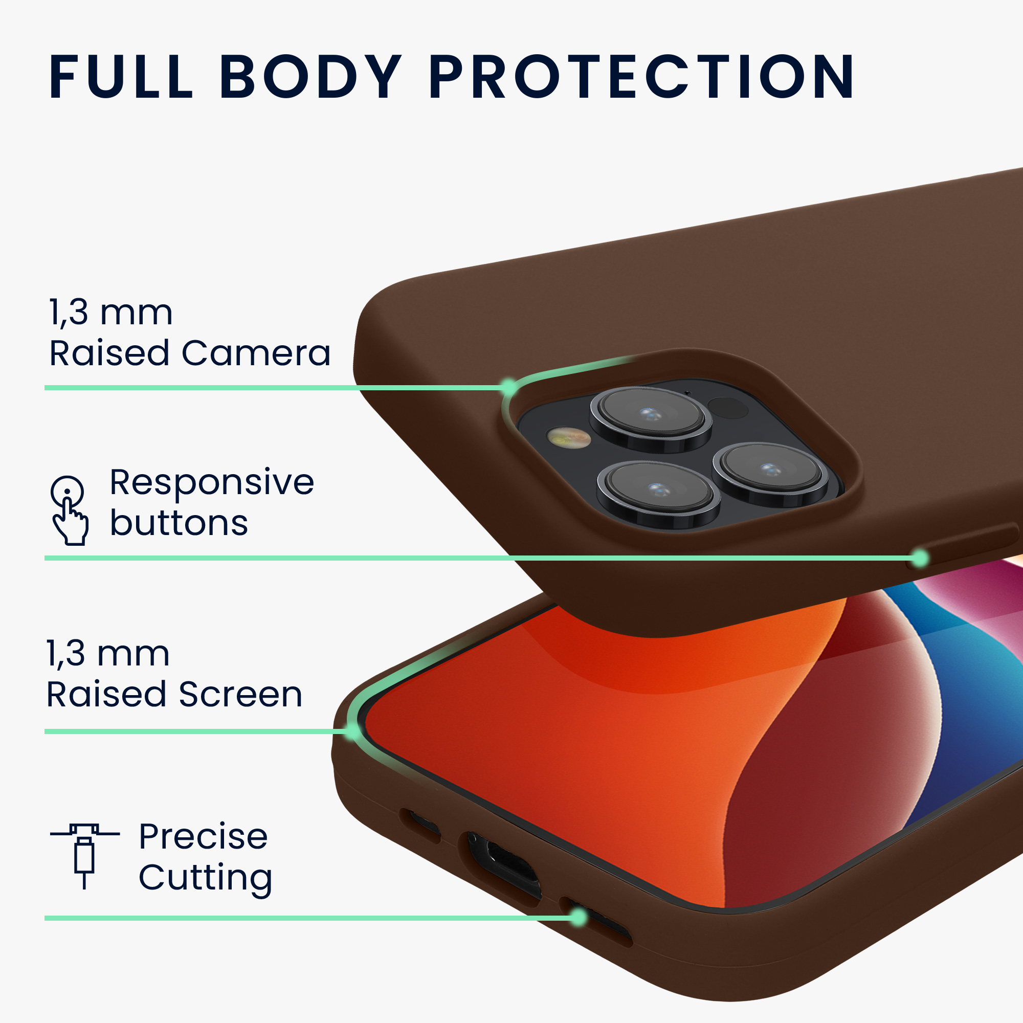 Pouzdro pro iPhone 15 Pro kwmobile silikonové - čokoládová