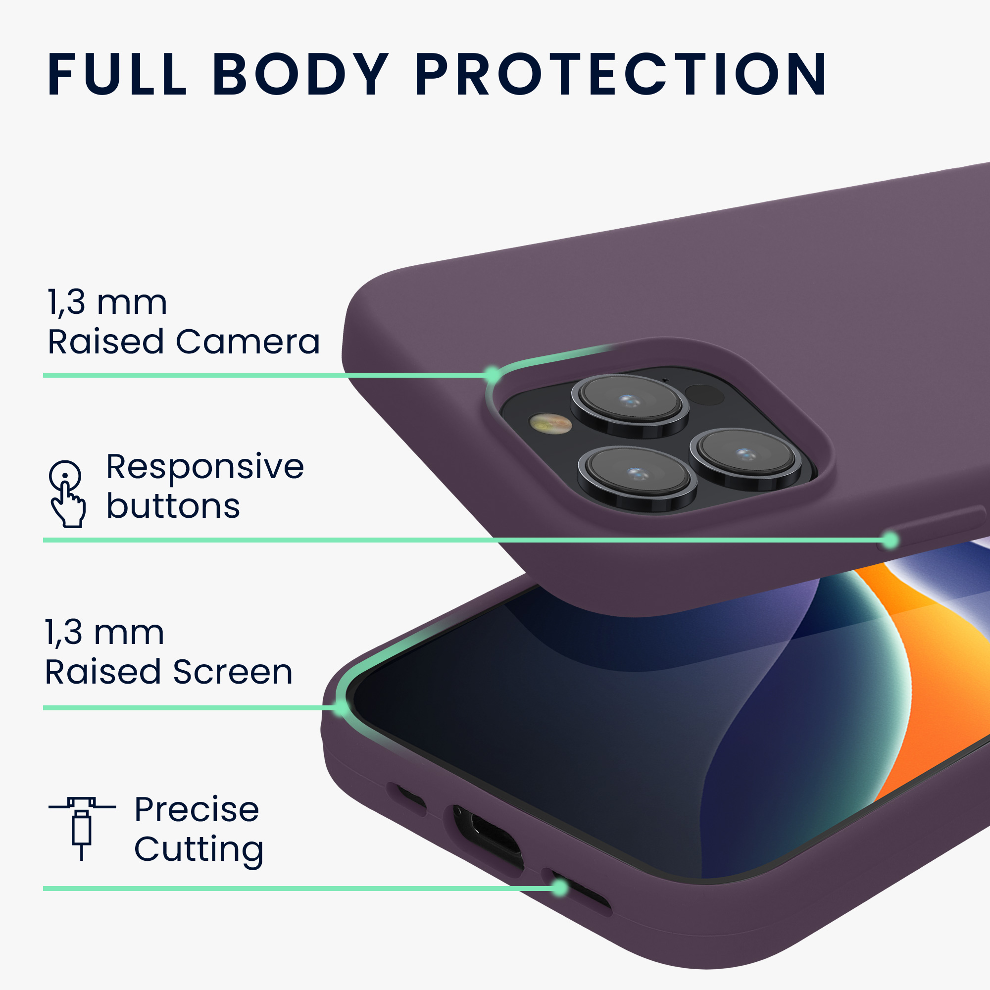 Kryt kwmobile TPU silikonový iPhone 15 Pro Pale Iris