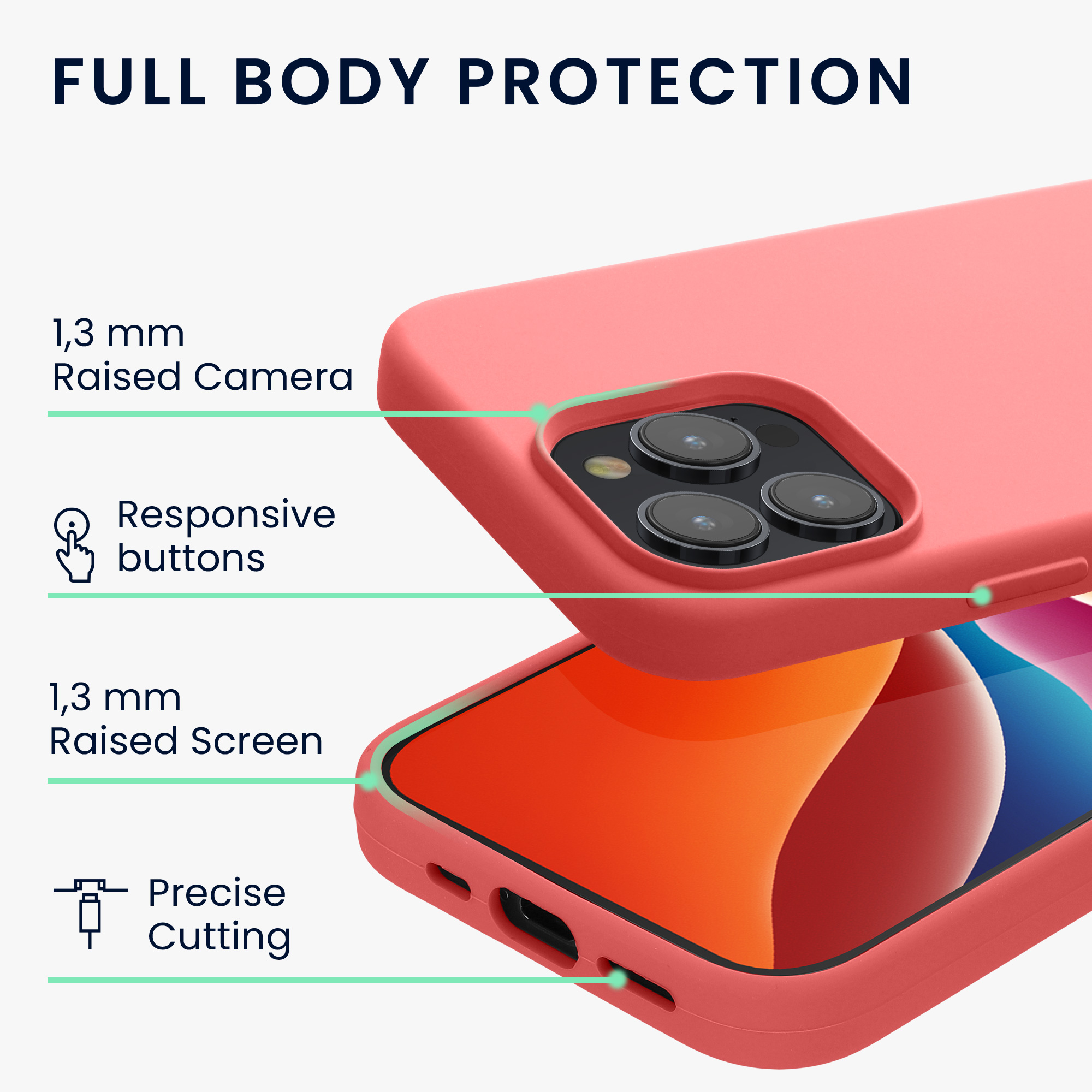 Pouzdro pro iPhone 15 Pro kwmobile silikonové - pastelová korálová