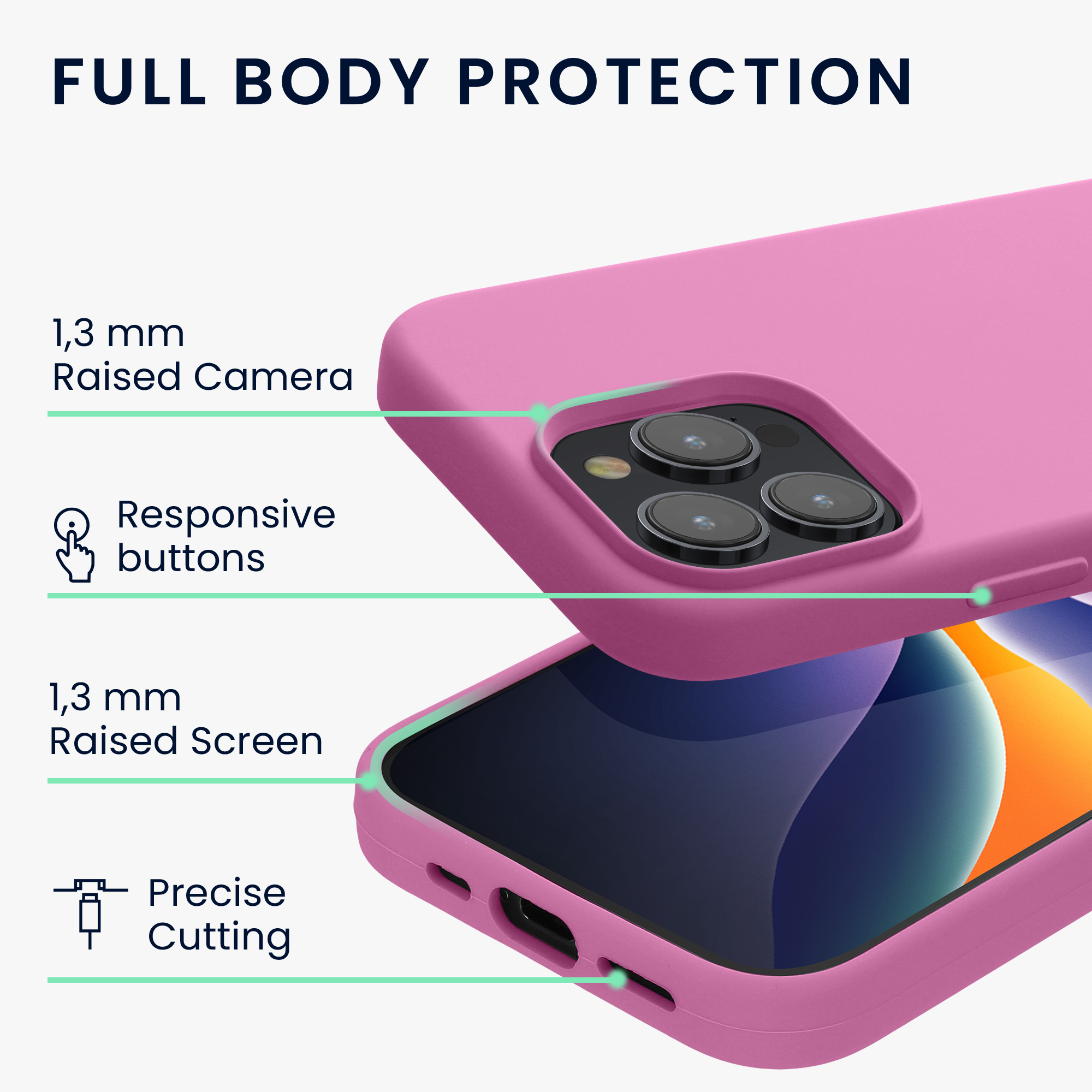 Pouzdro pro iPhone 15 Pro kwmobile silikonové - růžová levandulová