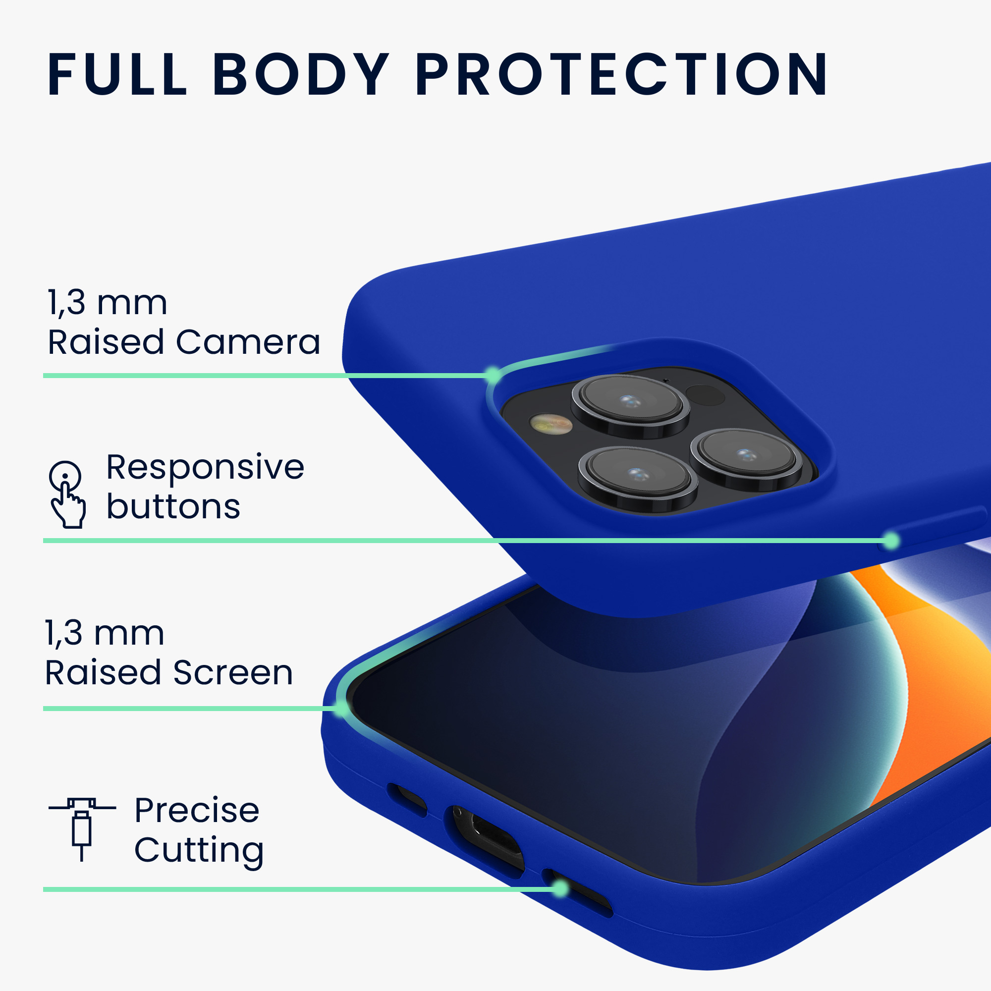 Silikonový kryt kwmobile pro iPhone 15 Pro Max - baltsky modrá