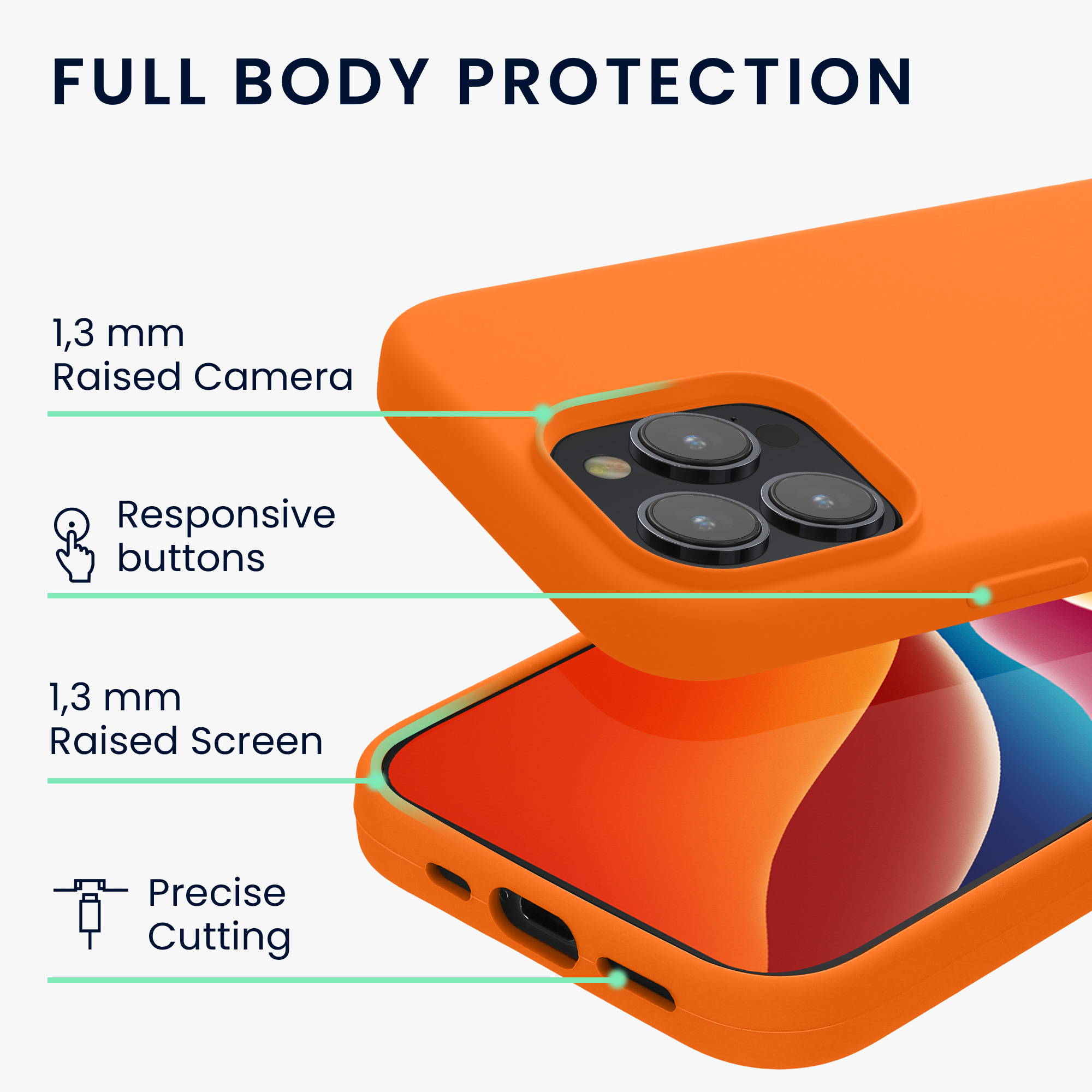 Silikonový kryt kwmobile pro iPhone 15 Pro Max - ovocně oranžová