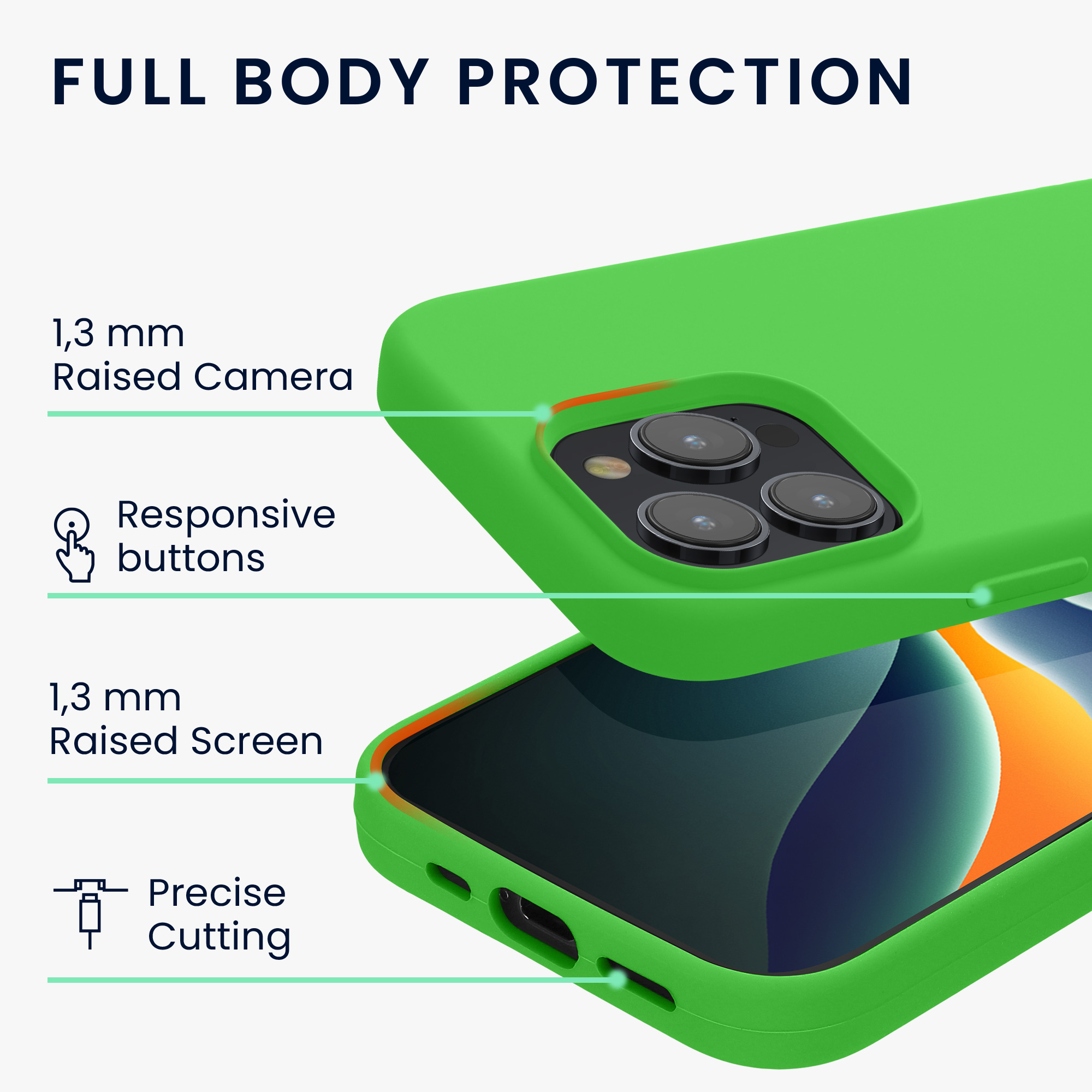 Silikonový kryt kwmobile pro iPhone 15 Pro Max - limetkově zelená