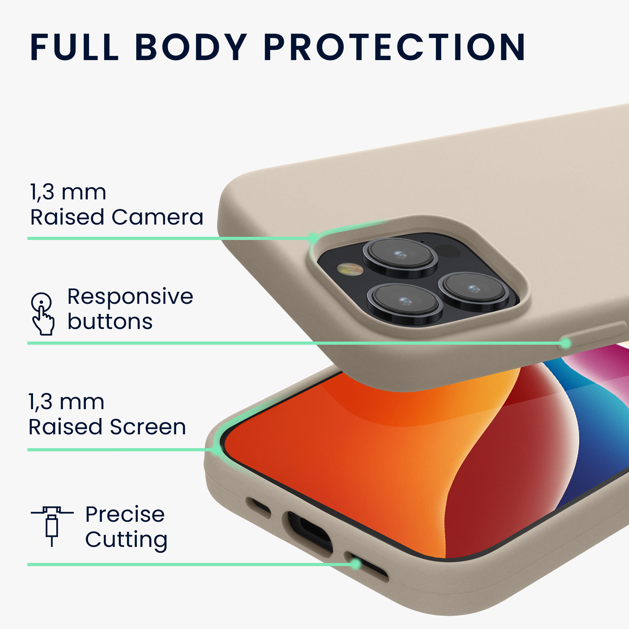 Silikonový kryt kwmobile pro iPhone 15 Pro Max - krémová