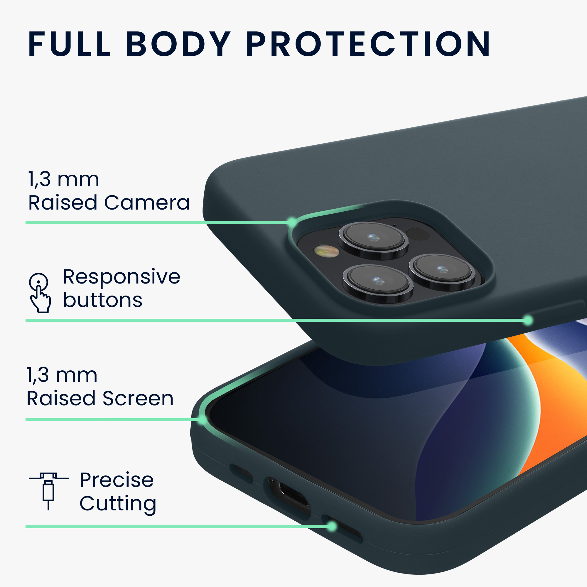 Silikonový kryt kwmobile pro iPhone 15 Pro Max - tmavě břidlicová