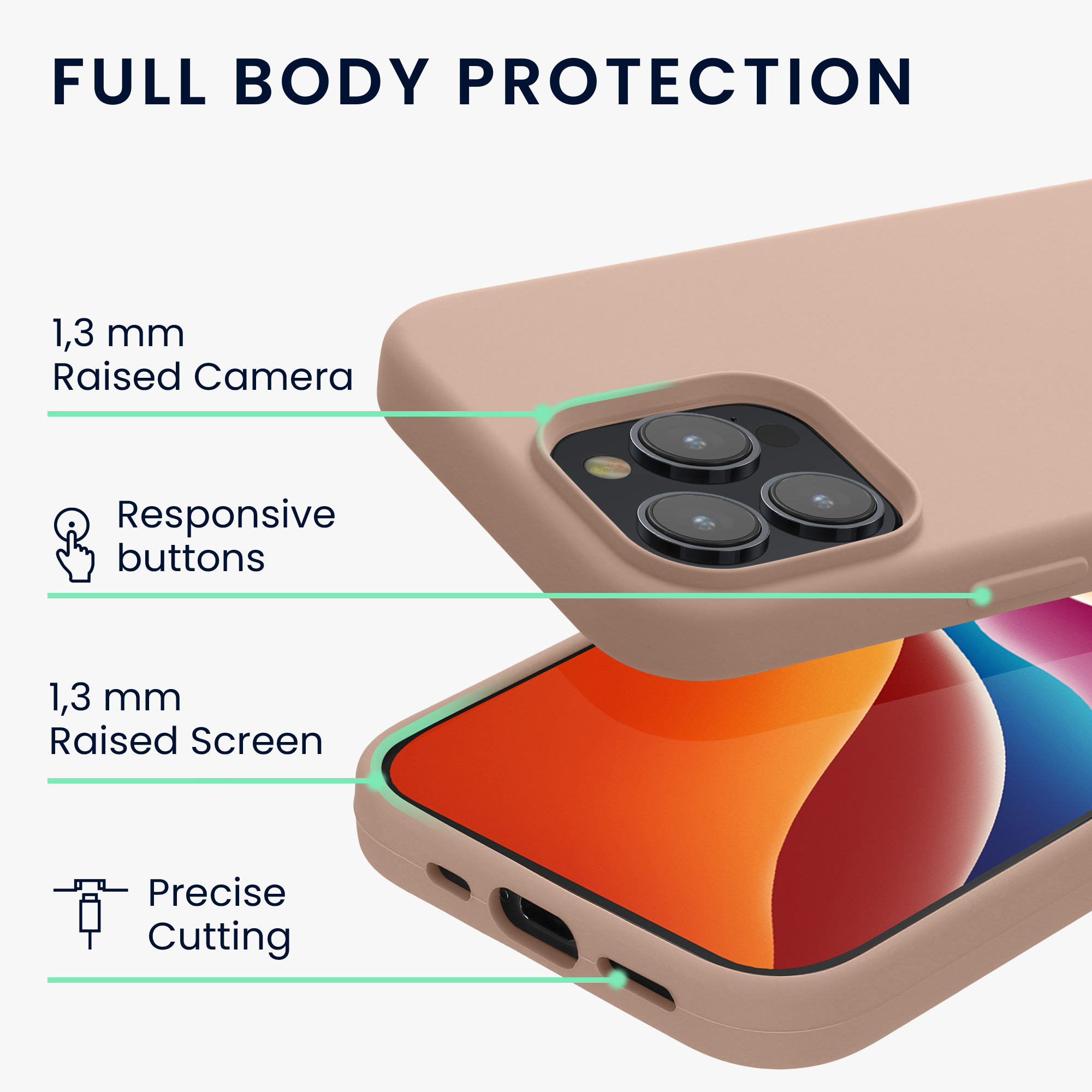 Silikonový kryt kwmobile pro iPhone 15 Pro Max - pudrově růžová