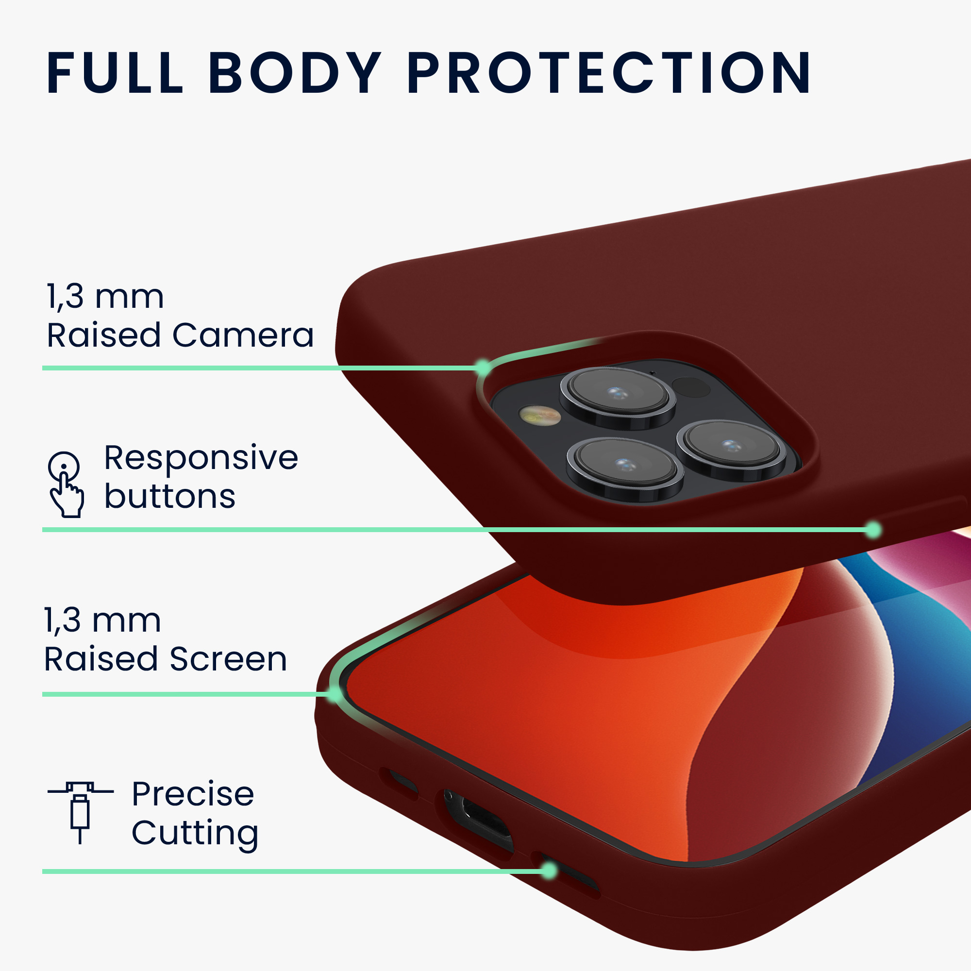 Pouzdro pro iPhone 15 Pro Max kwmobile silikonové - hnědočervená