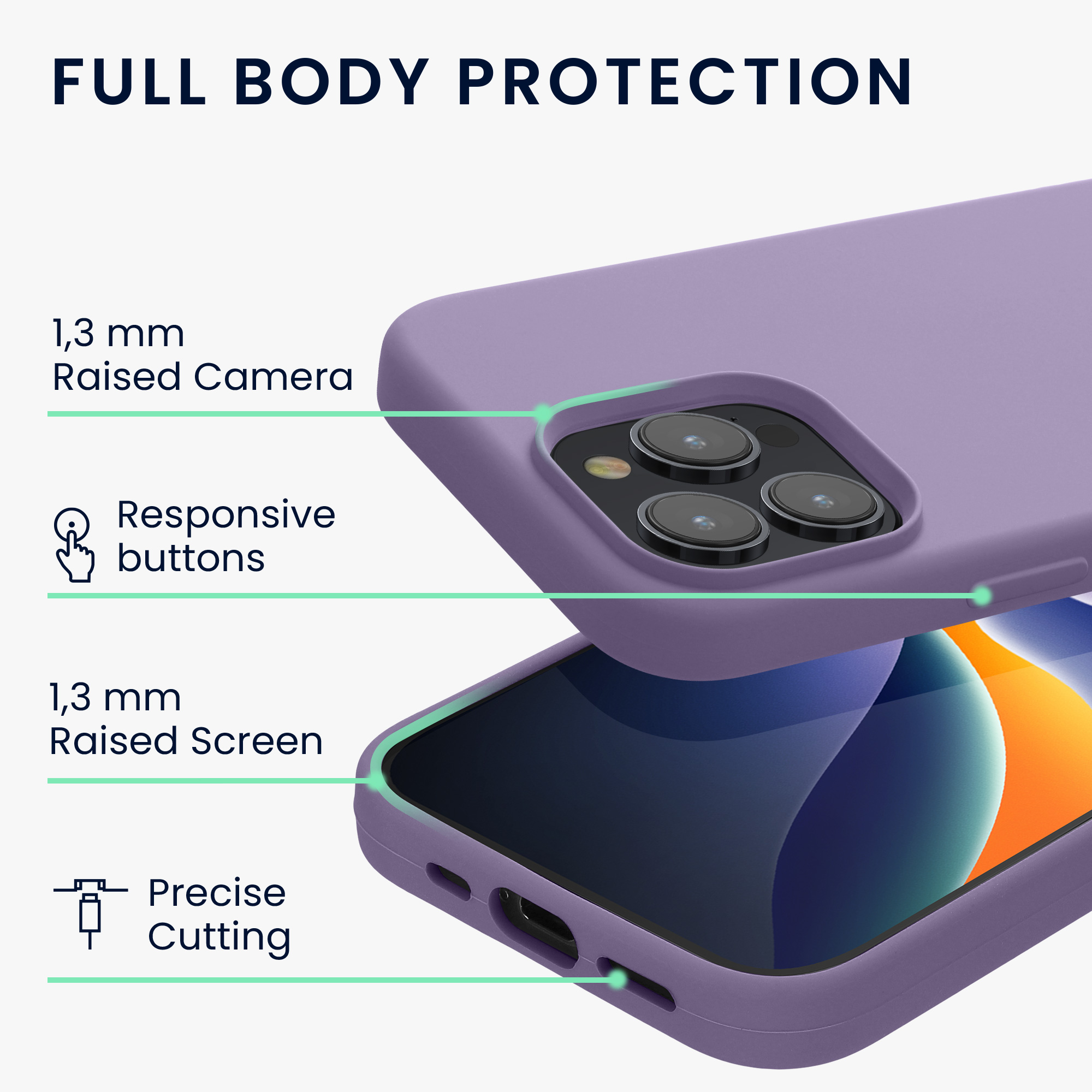 Silikonový kryt kwmobile pro iPhone 15 Pro Max - fialová