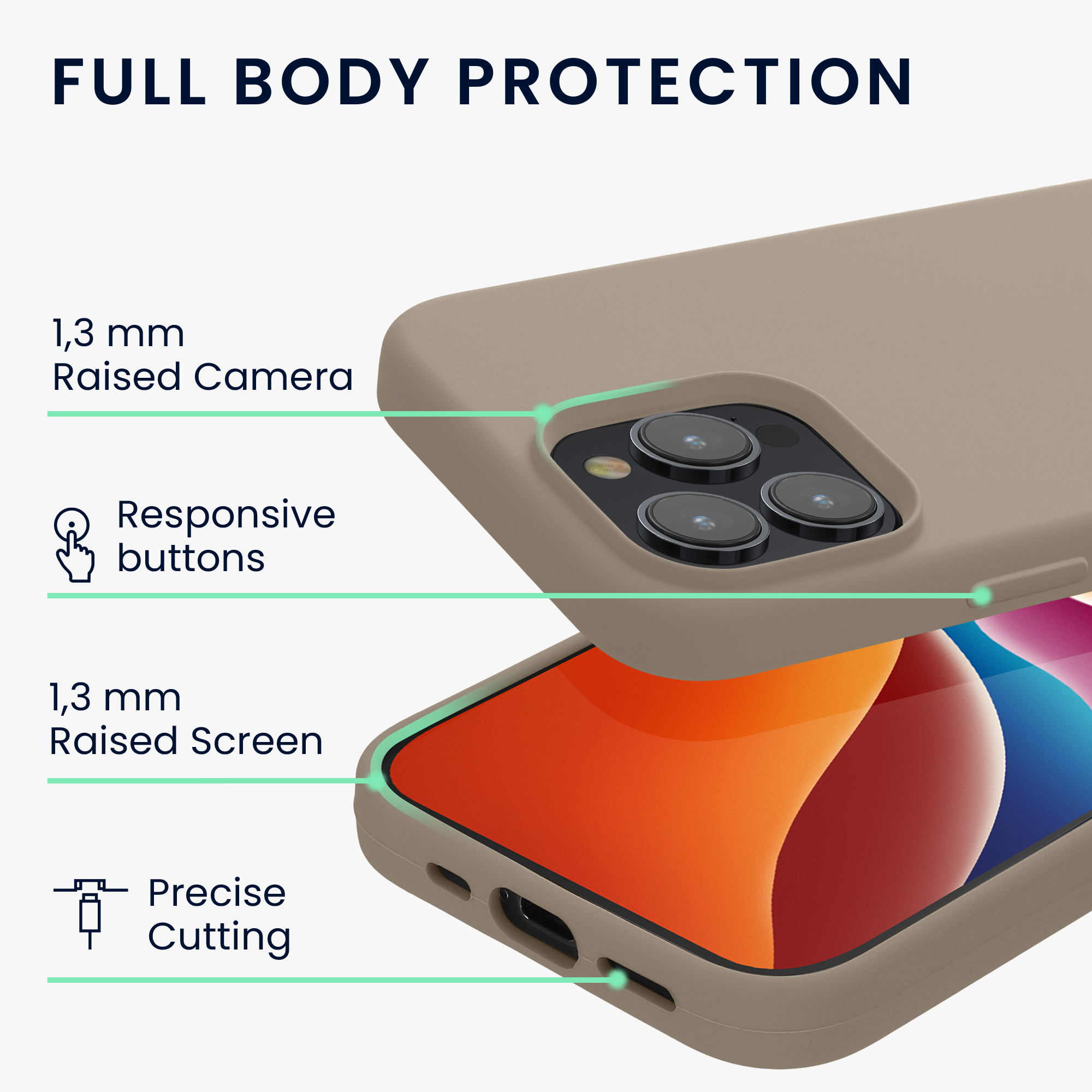 Silikonový kryt kwmobile pro iPhone 15 Pro Max - taupe