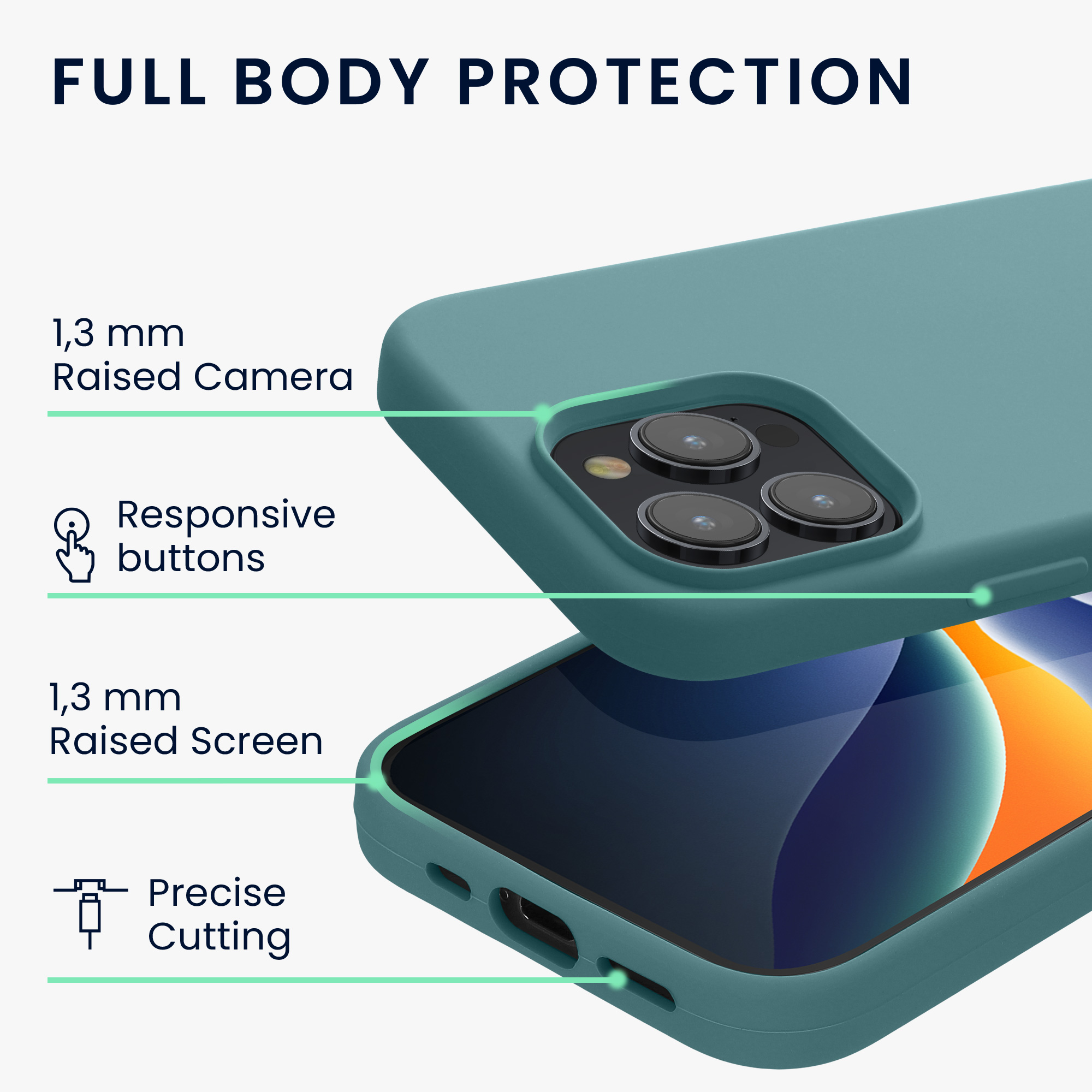 Silikonový kryt kwmobile pro iPhone 15 Pro Max - arktická noc