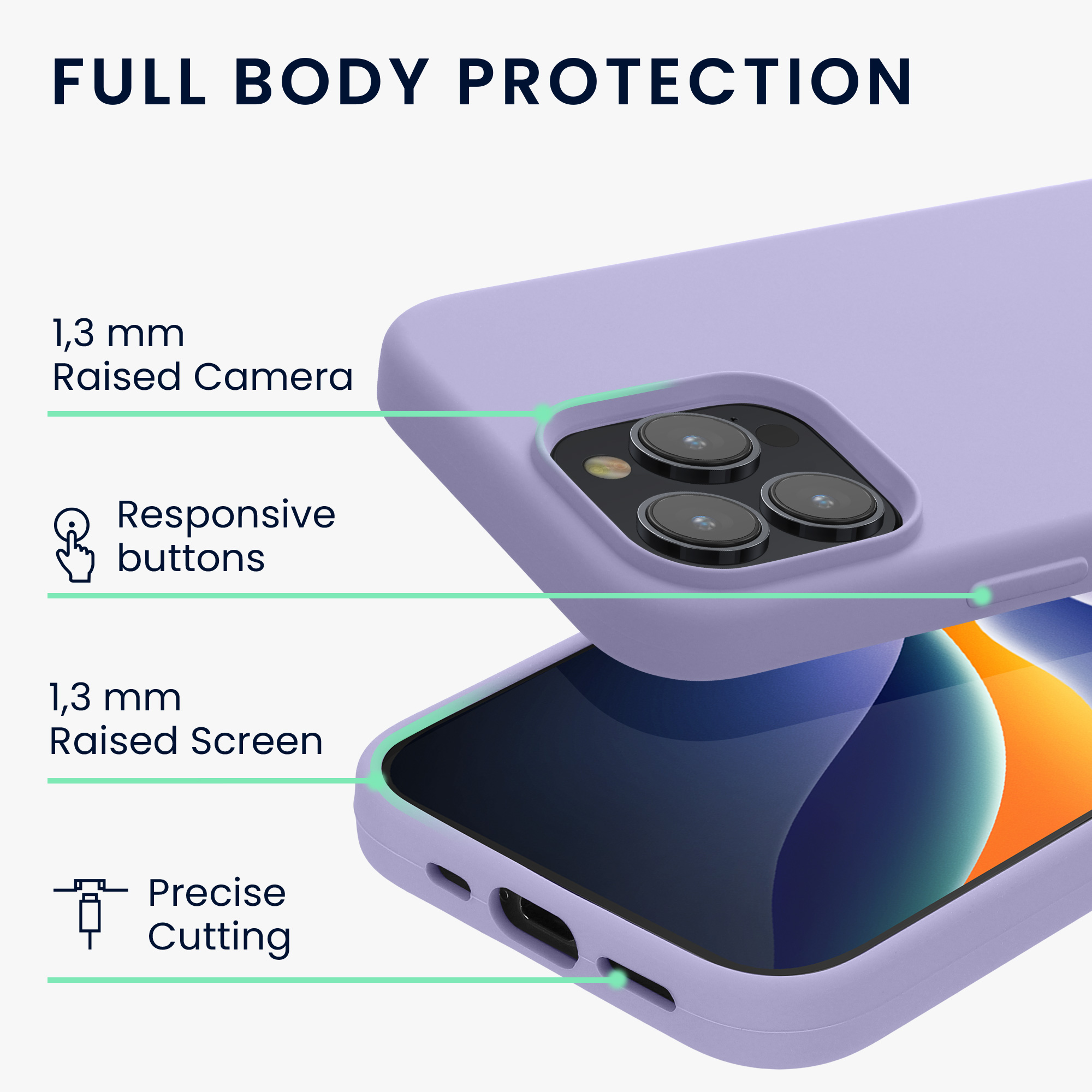 Silikonový kryt kwmobile pro iPhone 15 Pro Max - levandulová