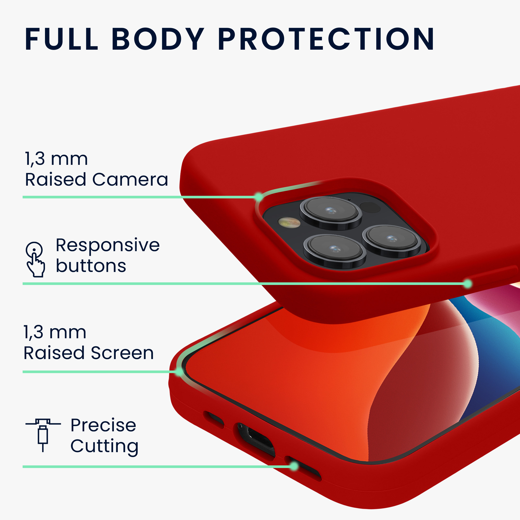 Pouzdro pro iPhone 15 Pro Max kwmobile silikonové - klasická červená