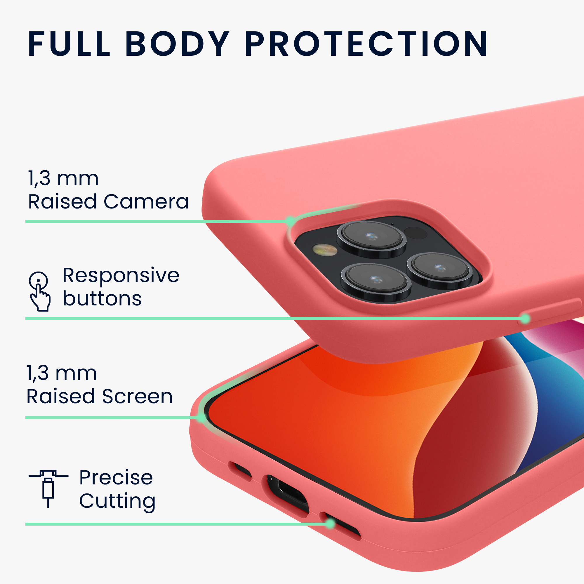 Pouzdro pro iPhone 15 Pro Max kwmobile silikonové - pastelová korálová