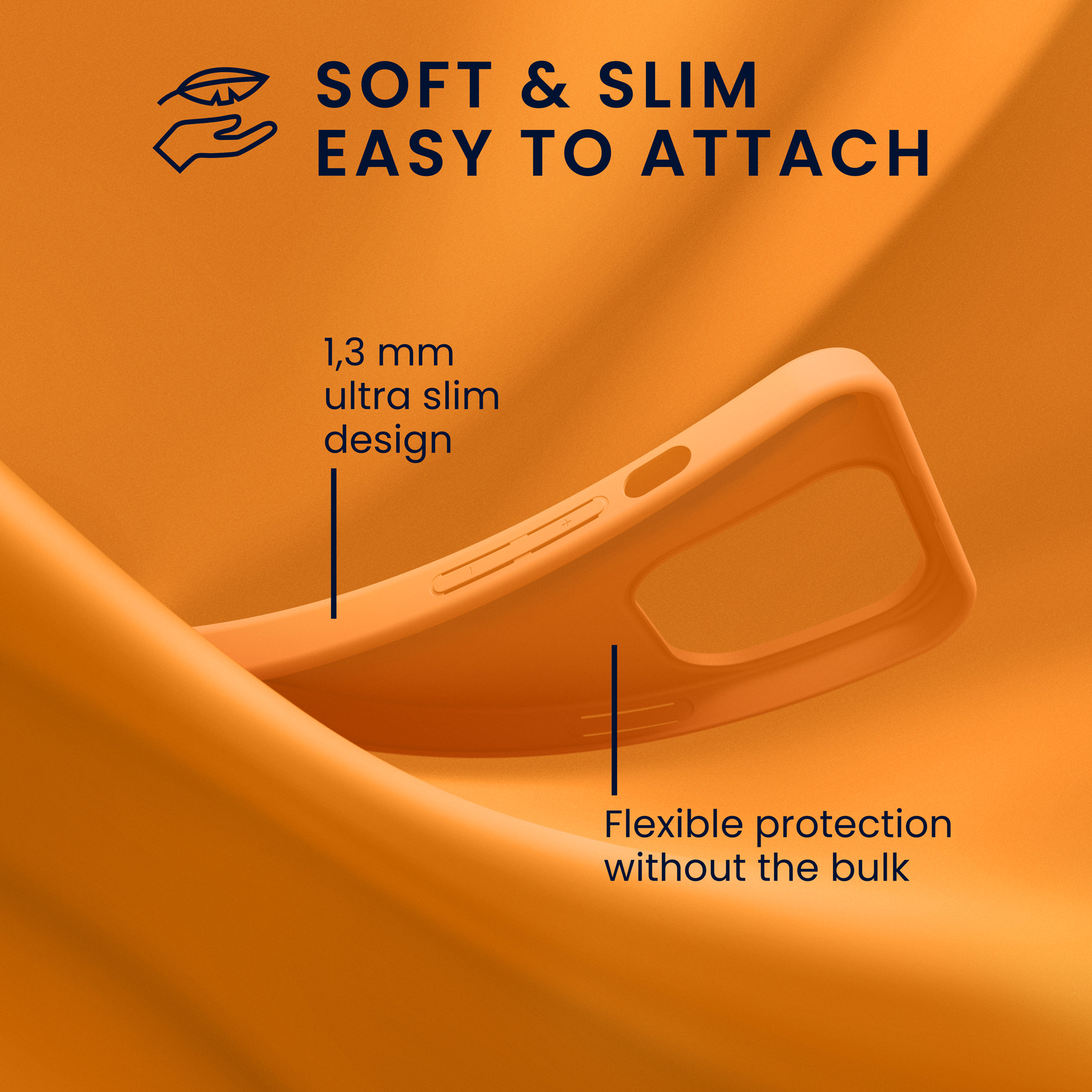 Kryt kwmobile slim soft-touch iPhone 15 oranžová