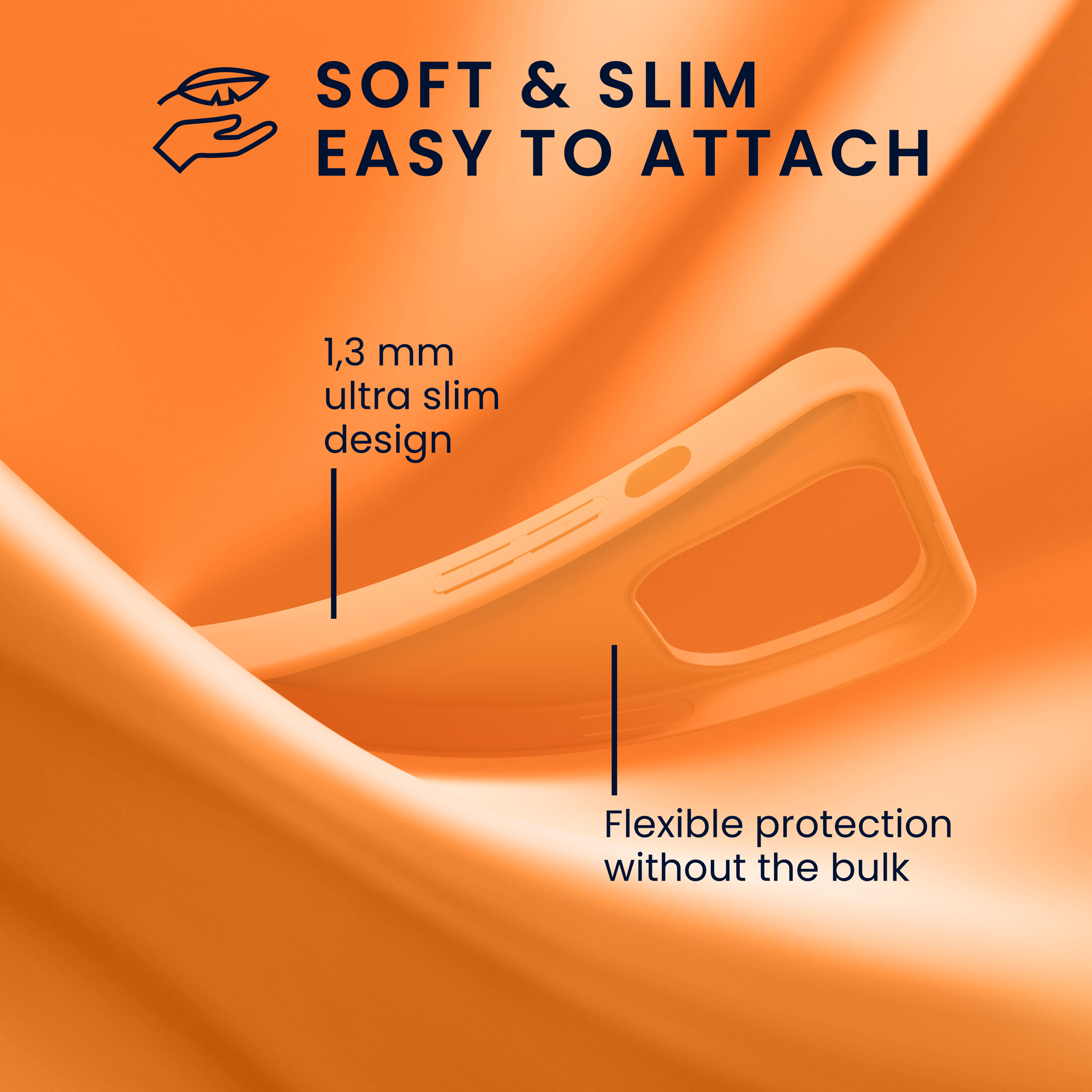 Kryt kwmobile slim soft-touch iPhone 15 Pro oranžová