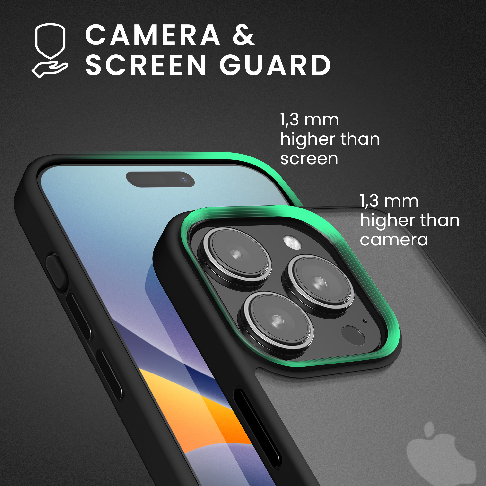 Pouzdro pro iPhone 15 Pro kwmobile silikonové - černá / matný transparentní