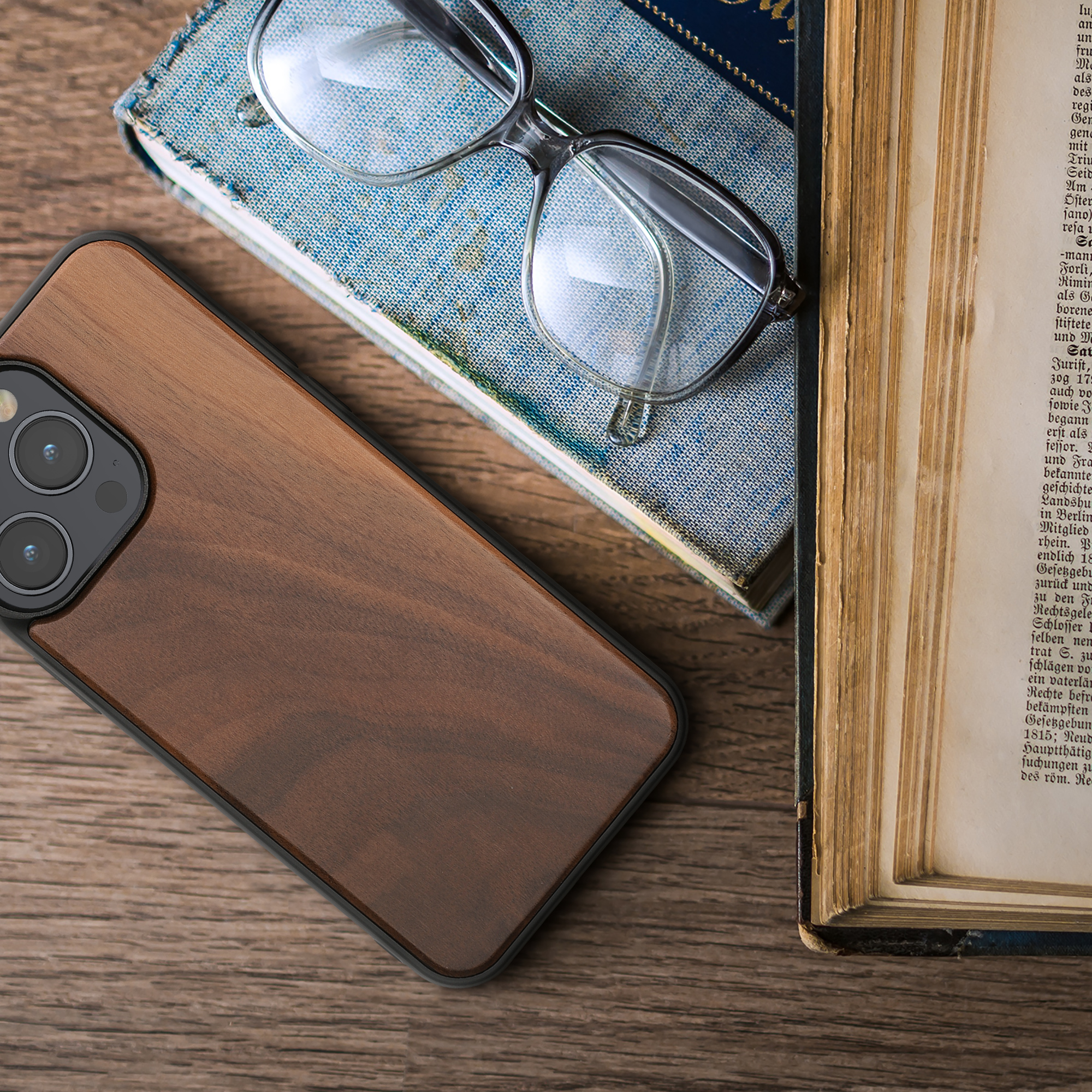 Dřevěný kryt kwmobile pro iPhone 15 Pro Max - tmavě hnědá