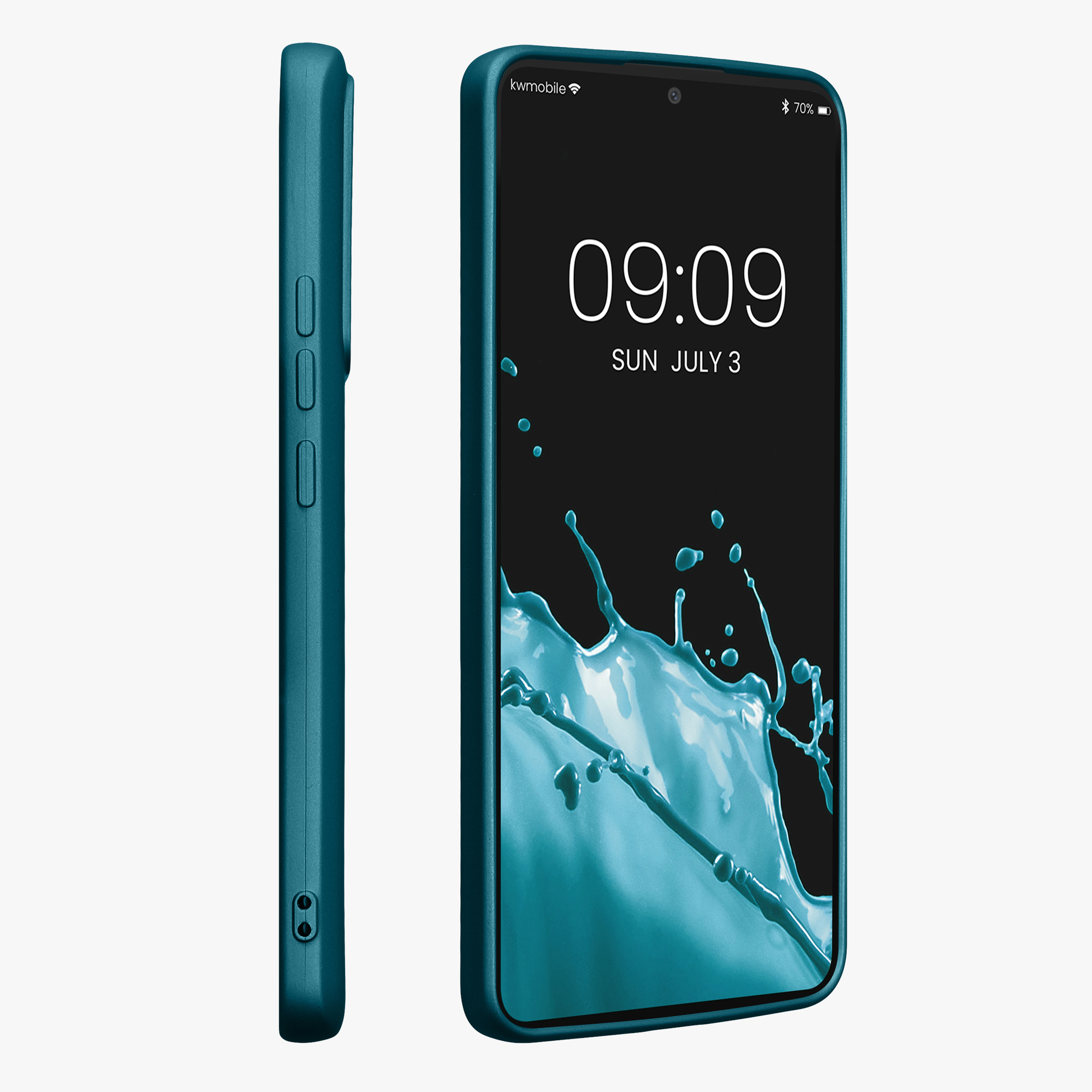 Tenký metalický TPU silikonový kryt pro Xiaomi 13T / 13T Pro kwmobile ‑ metalická karibská modrá