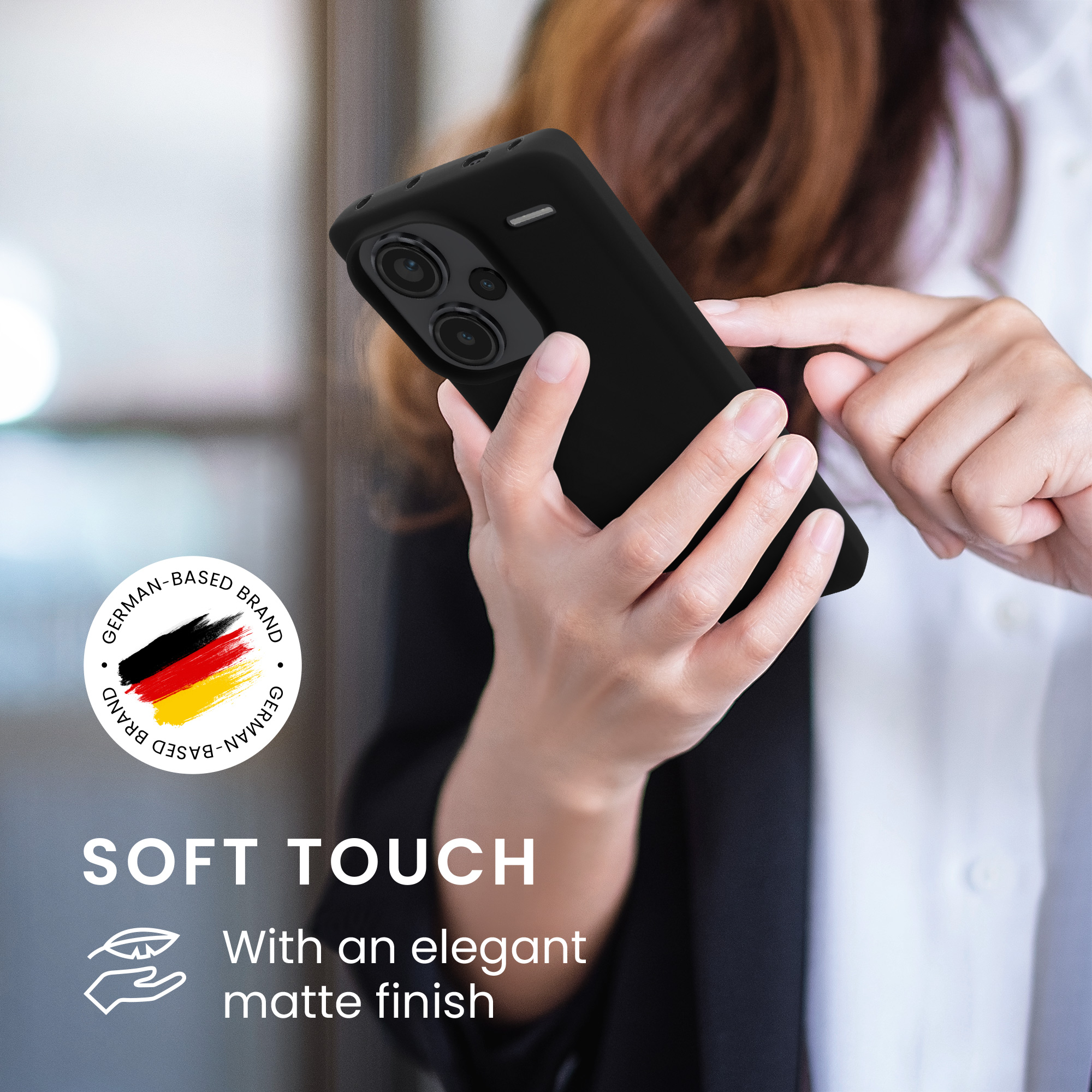 Kryt Xiaomi Redmi Note 13 Pro+ 5G silikonový TPU černá matná kwmobile