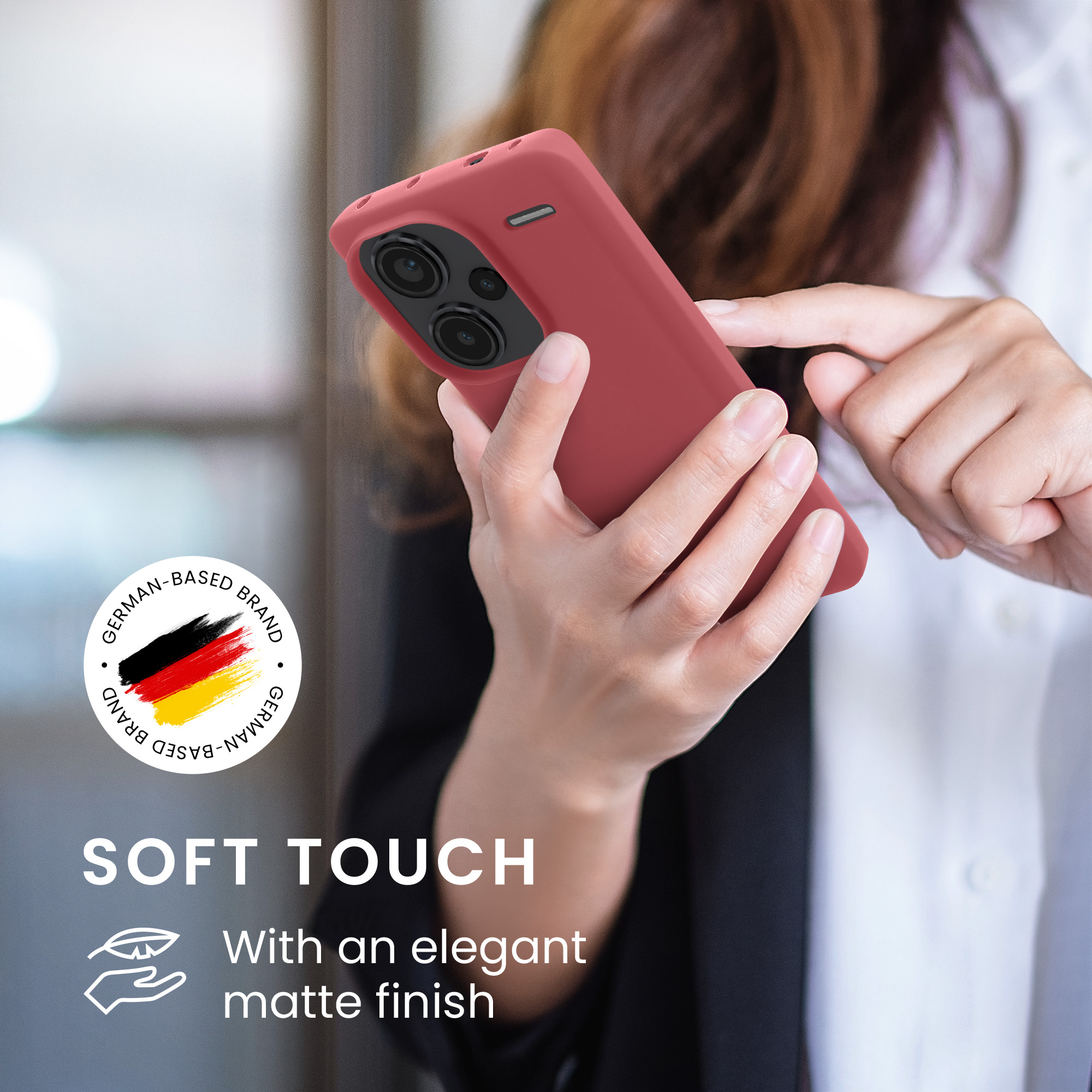 Kryt Xiaomi Redmi Note 13 Pro+ 5G silikonový TPU červená kwmobile