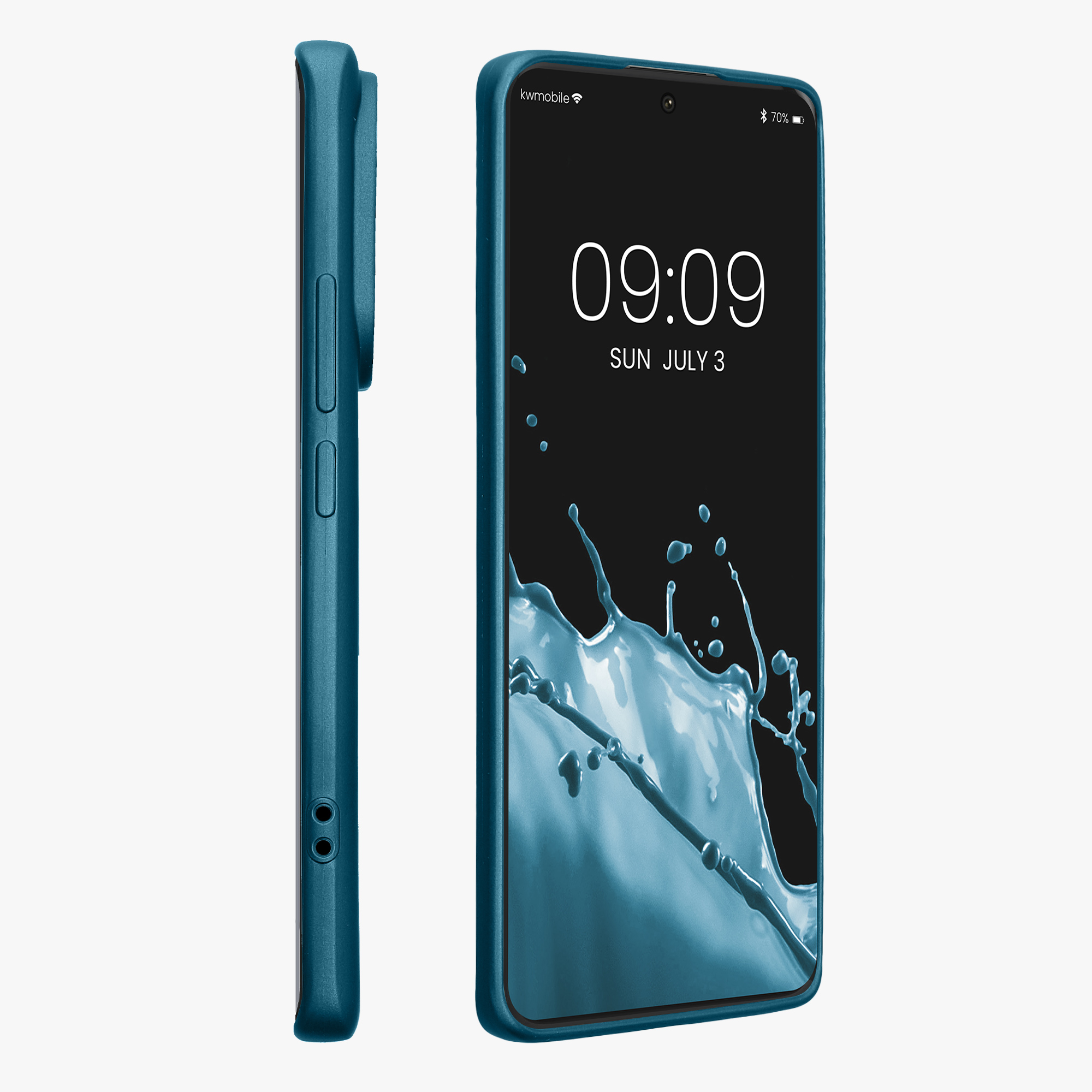 Kryt Xiaomi Redmi Note 13 Pro+ 5G metalický TPU metalická karibská modrá kwmobile