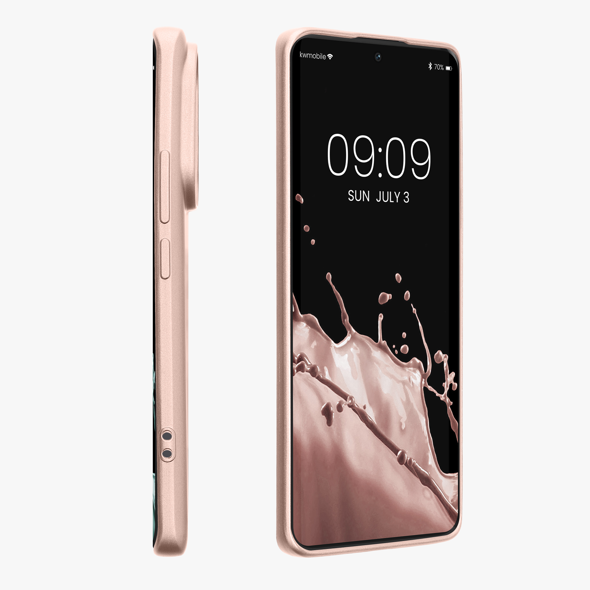 Kryt Xiaomi Redmi Note 13 Pro+ 5G metalický TPU metalická růžovo-zlatá kwmobile