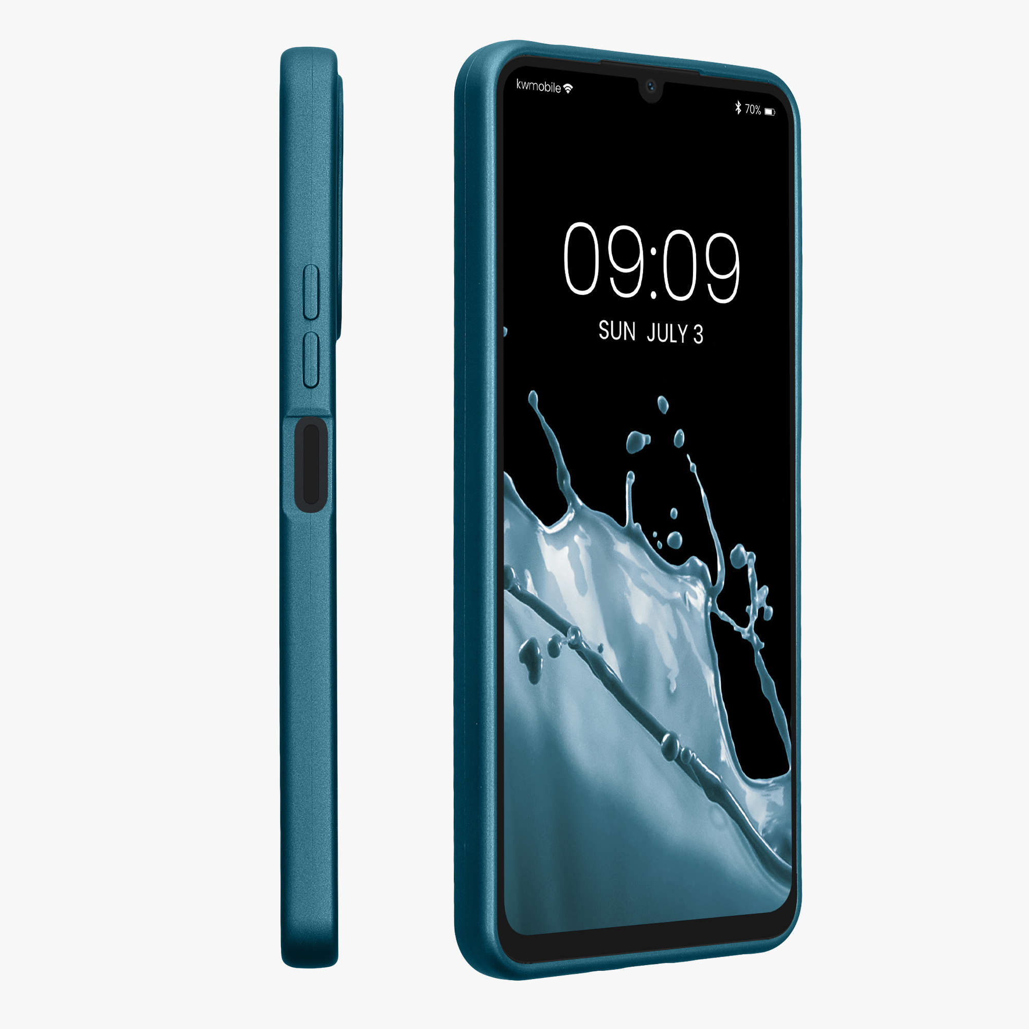 Kryt Xiaomi Poco C65 metalický TPU metalická karibská modrá kwmobile