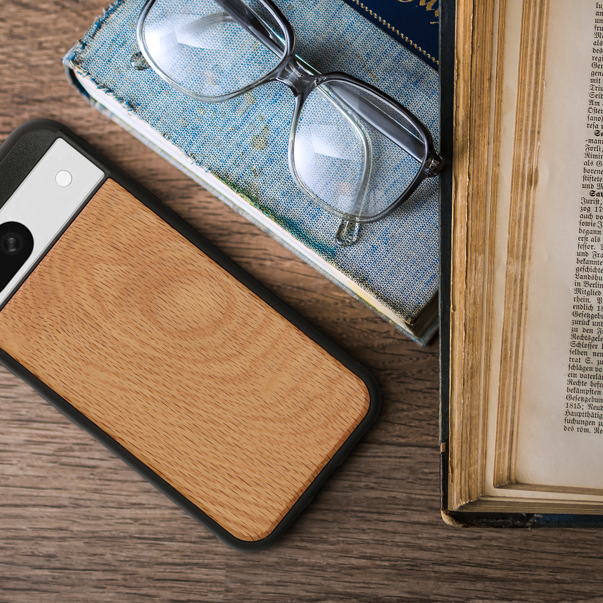 Dřevěný kryt kwmobile pro Google Pixel 8a - Hard Cover in Light Brown / Brown