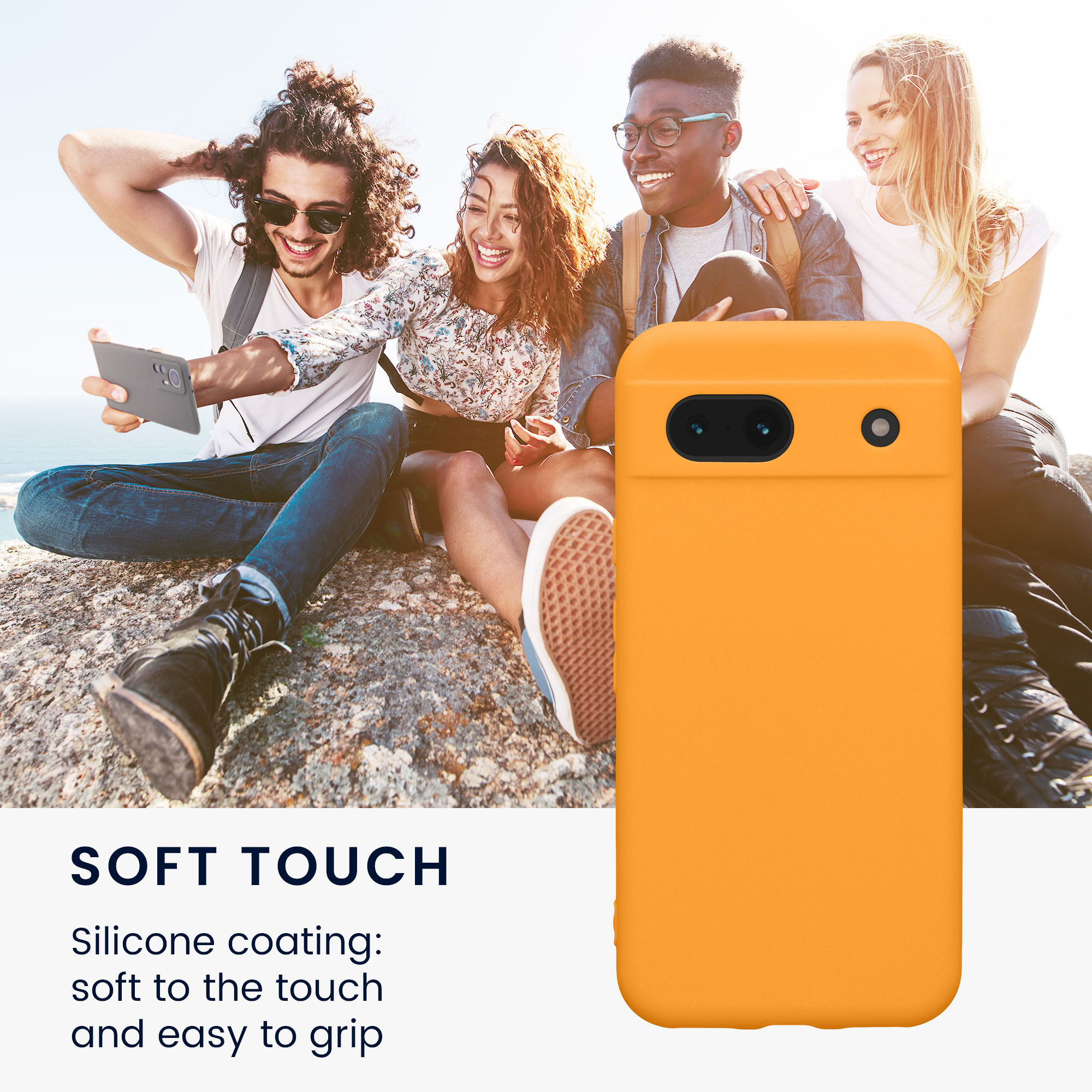 Silikonový kryt kwmobile pro Google Pixel 8a - Fruity Orange