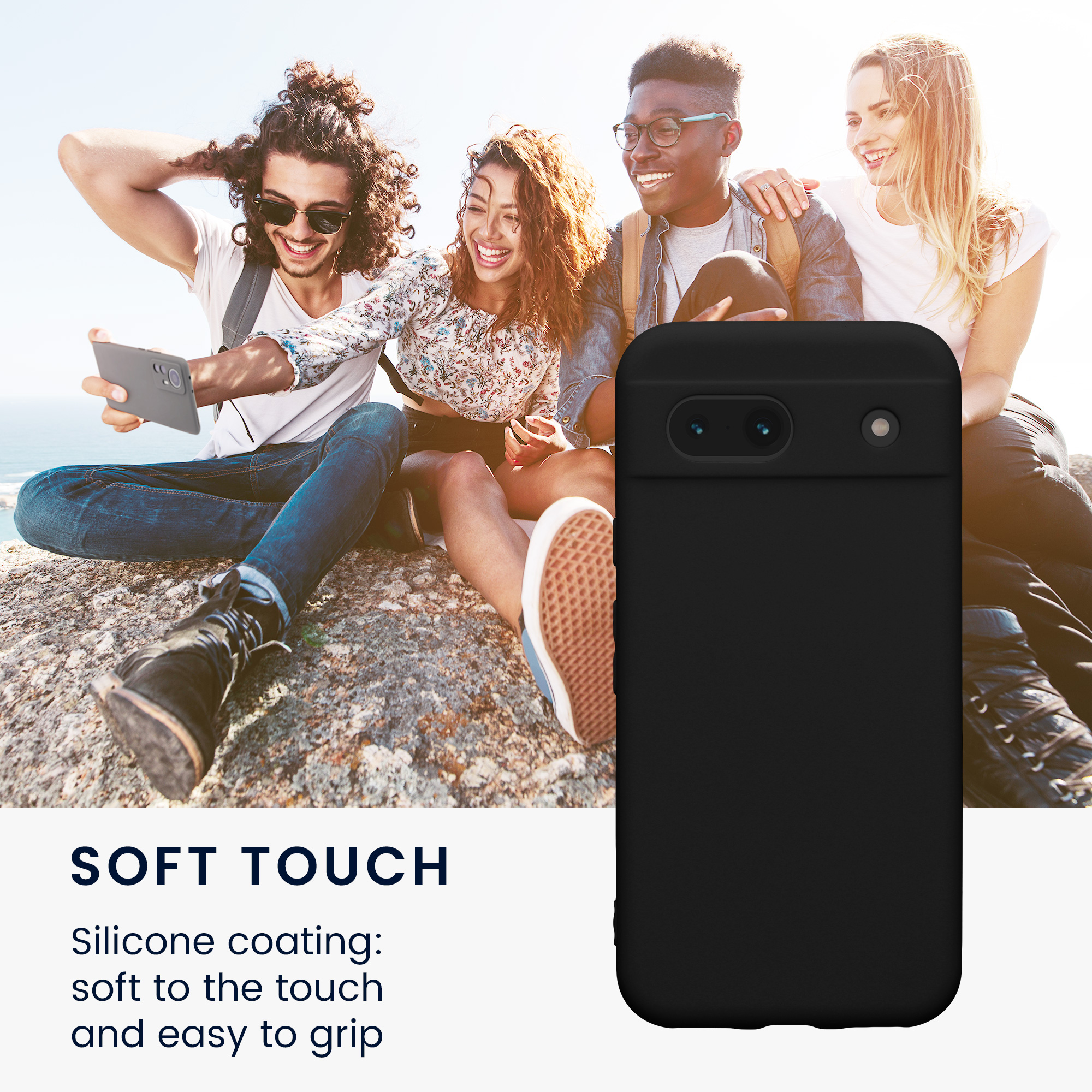 Silikonový kryt kwmobile pro Google Pixel 8a - černé matné