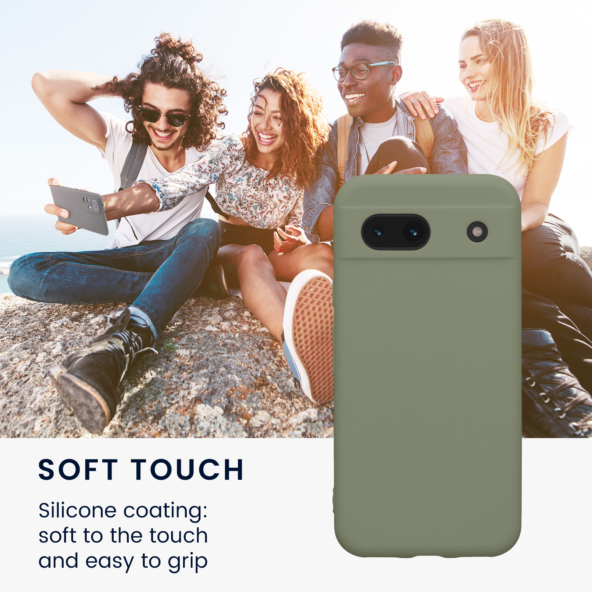 Silikonový kryt kwmobile pro Google Pixel 8a - Gray Green