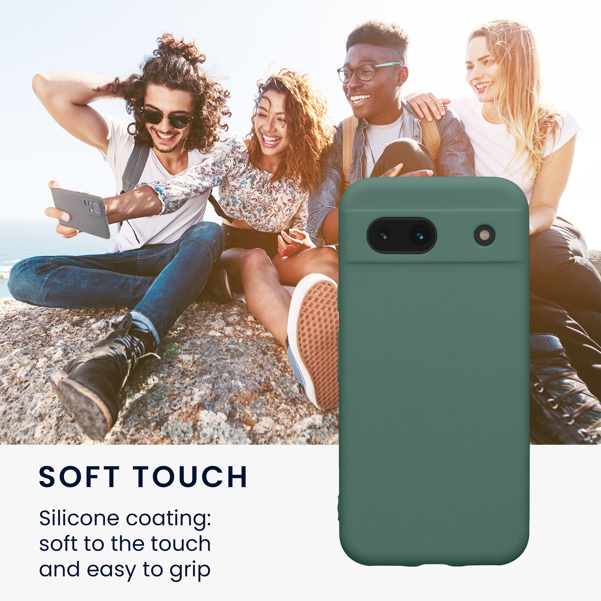 Silikonový kryt kwmobile pro Google Pixel 8a - lesně zelené