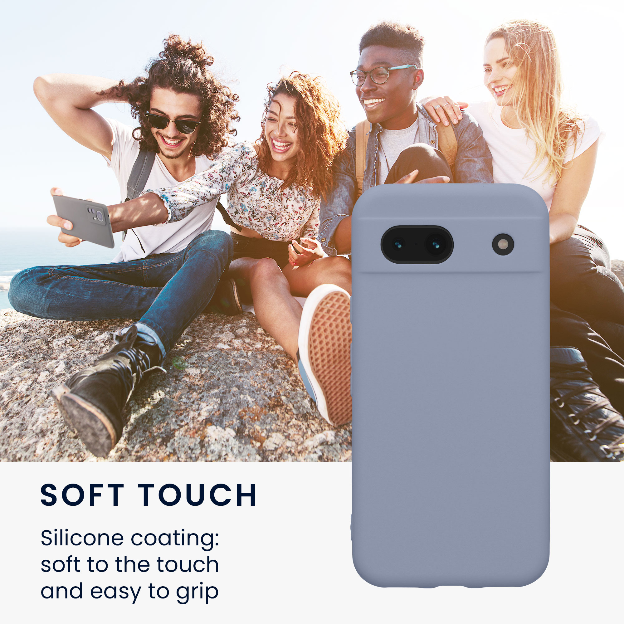 Silikonový kryt kwmobile pro Google Pixel 8a - matně levandulově šedé