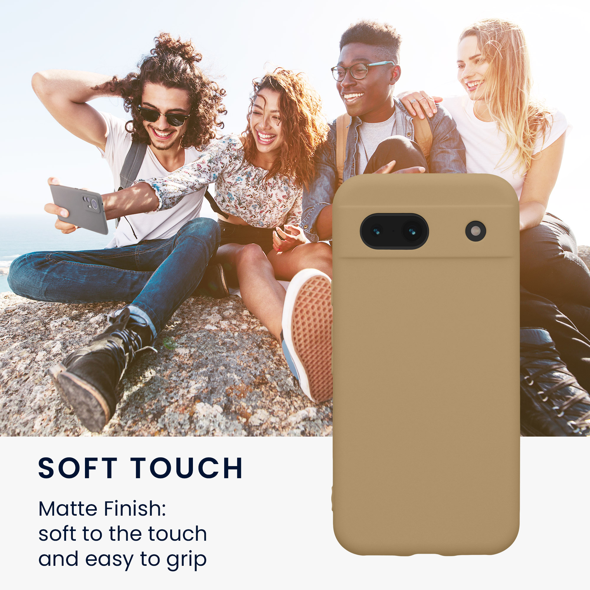 Silikonový kryt kwmobile pro Google Pixel 8a - Brownish Grey