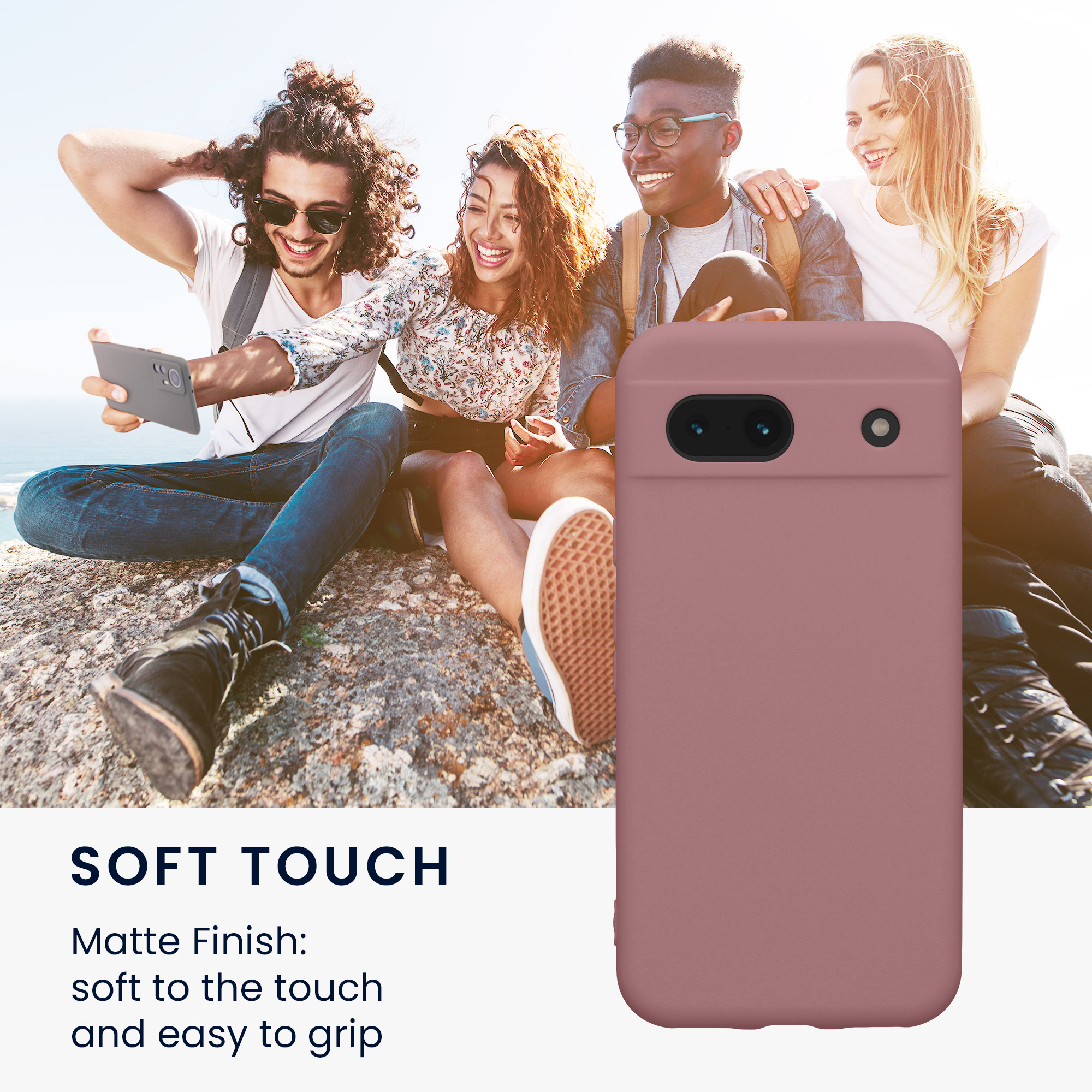 Pouzdro pro Google Pixel 8a kwmobile tenké TPU - matná starorůžová