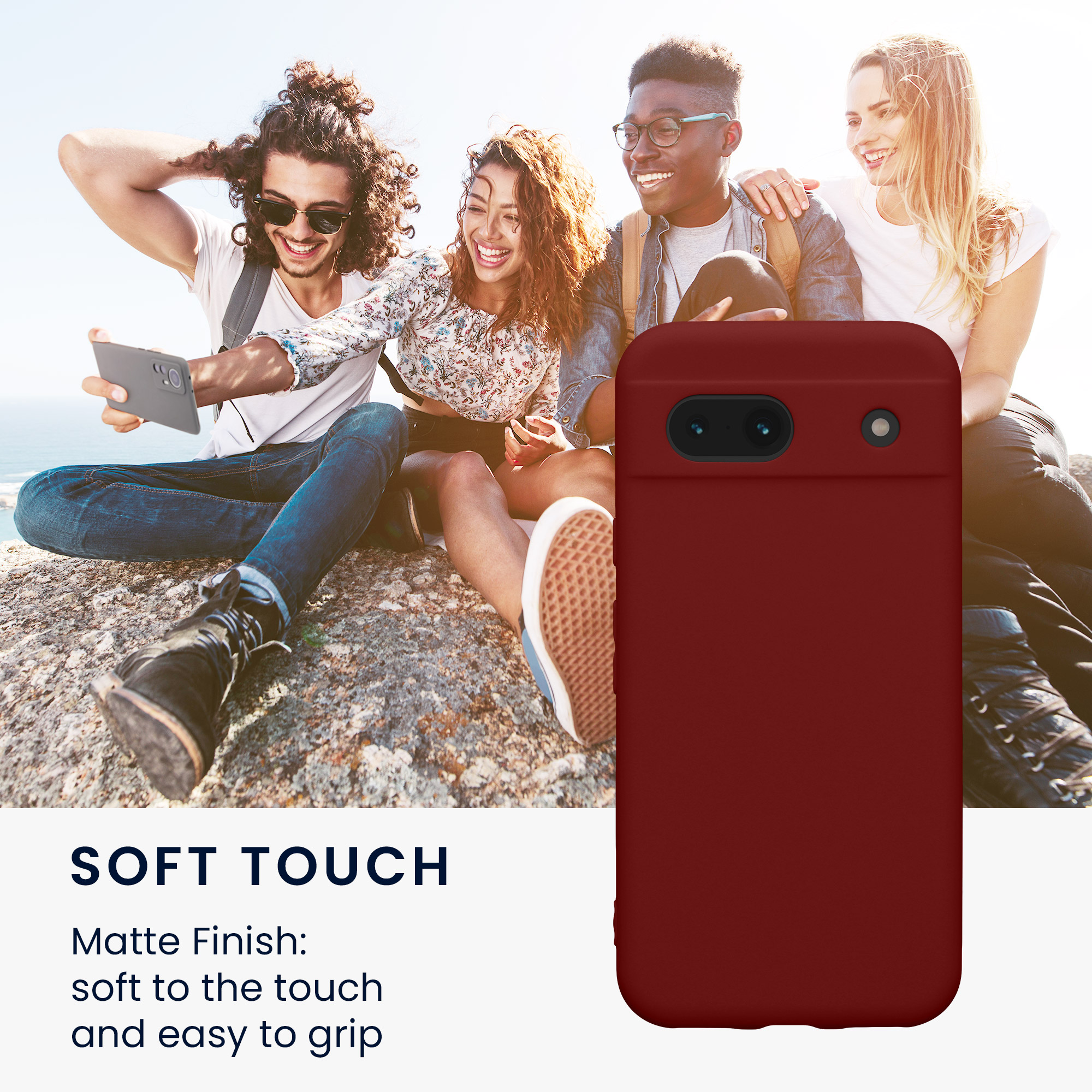 Pouzdro pro Google Pixel 8a kwmobile tenké TPU - rebarborová červená