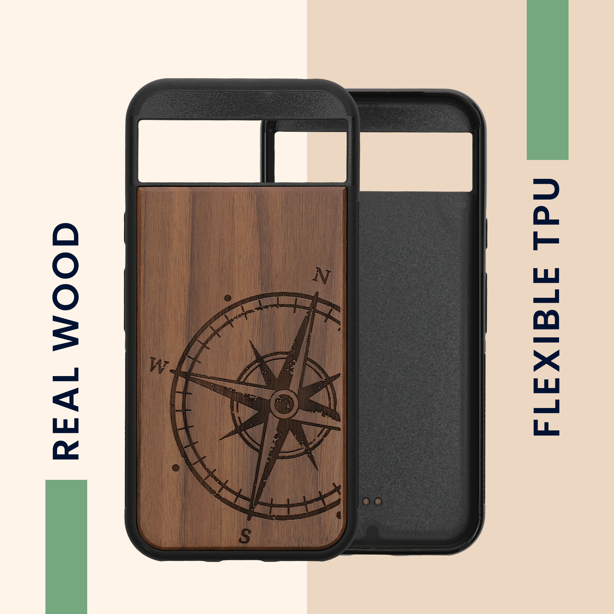 Dřevěný kryt kwmobile pro Google Pixel 8a - Hard Cover in Dark Brown